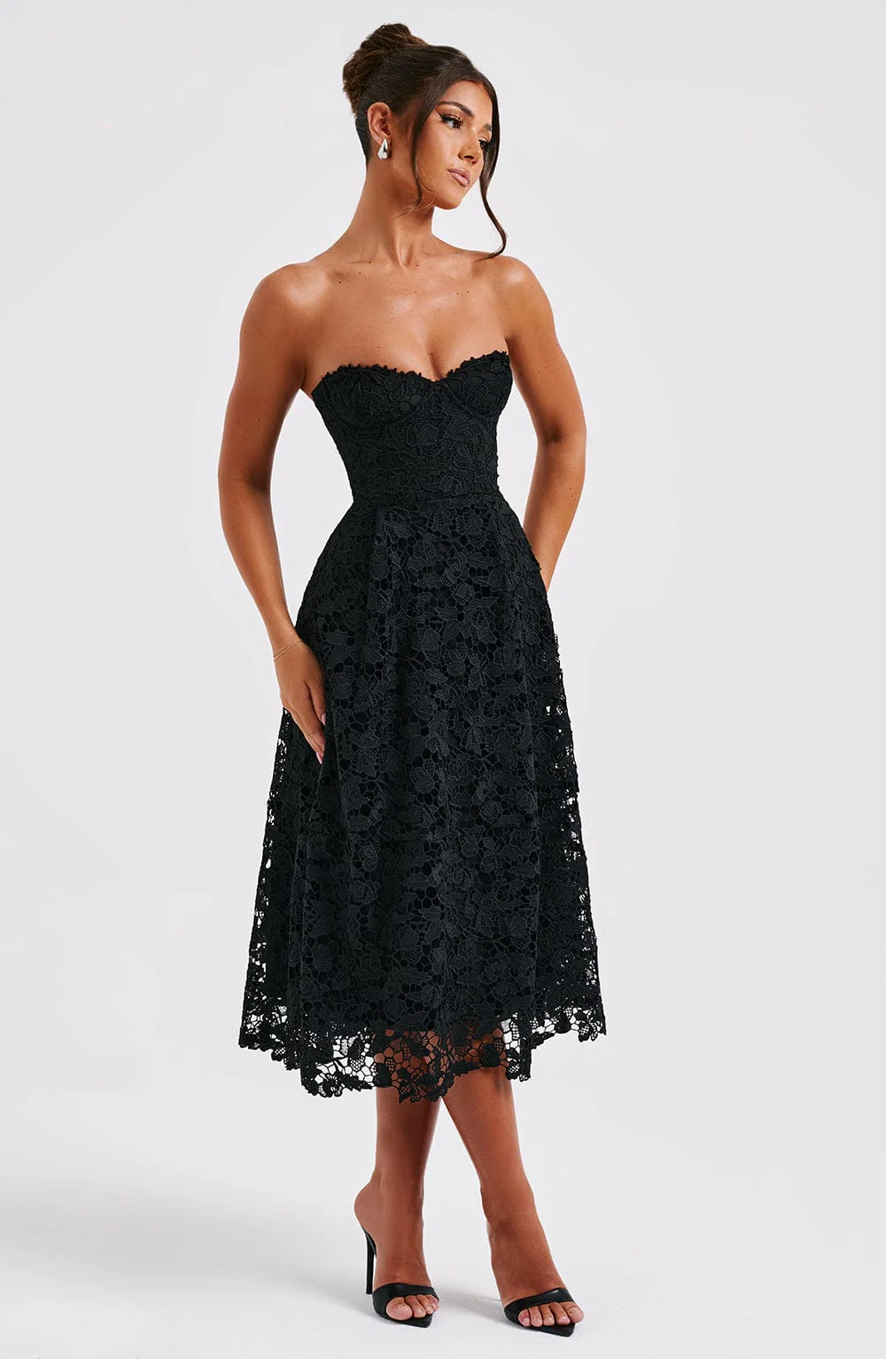 Ishani Midi Dress - Black - Image 7