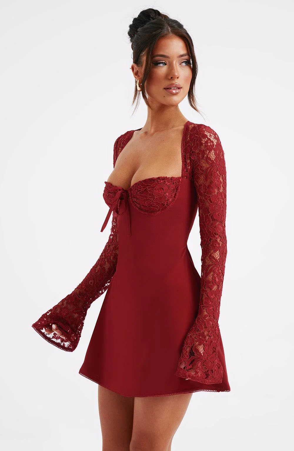 Jacinta Mini Dress - Red - Image 3