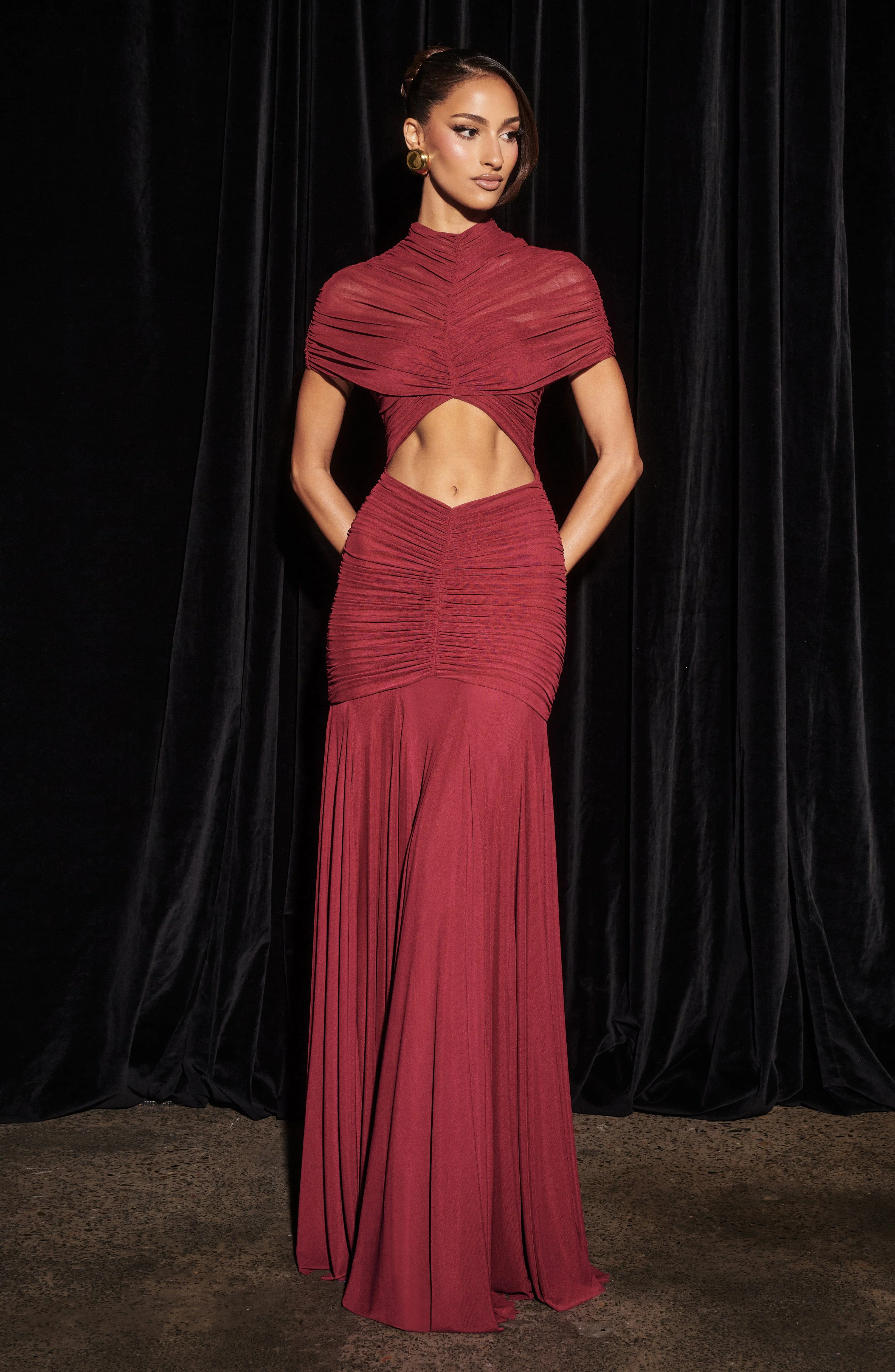 Jaya Maxi Dress - Burgundy - Image 4