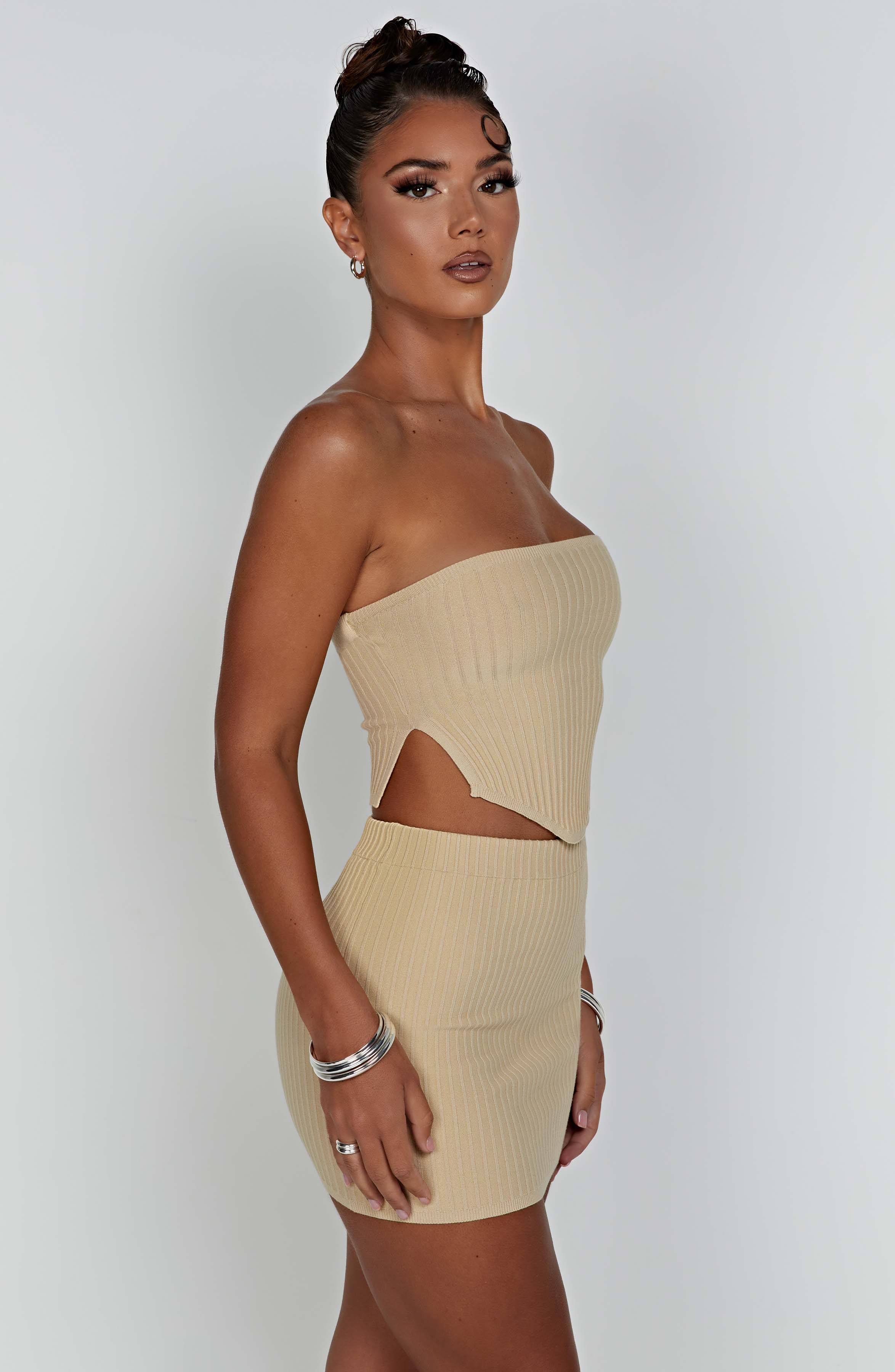 Jaz Mini Skirt - Beige - Image 5