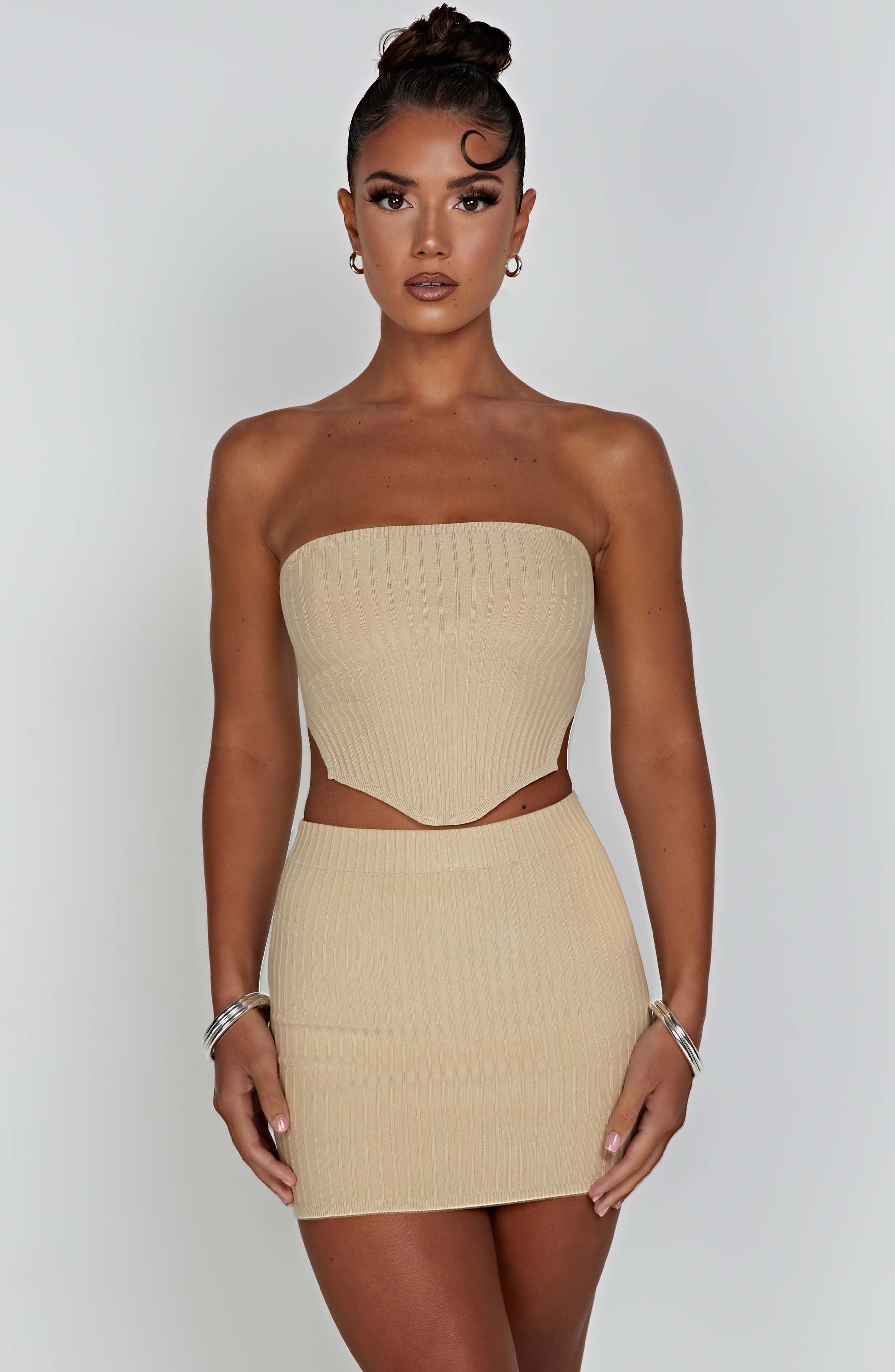 Jaz Mini Skirt - Beige - Image 7