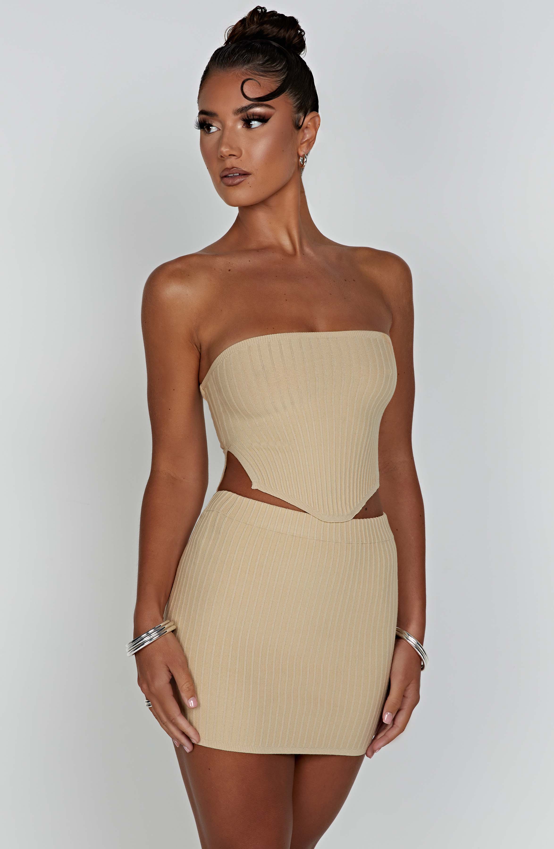 Jaz Mini Skirt - Beige - Image 8