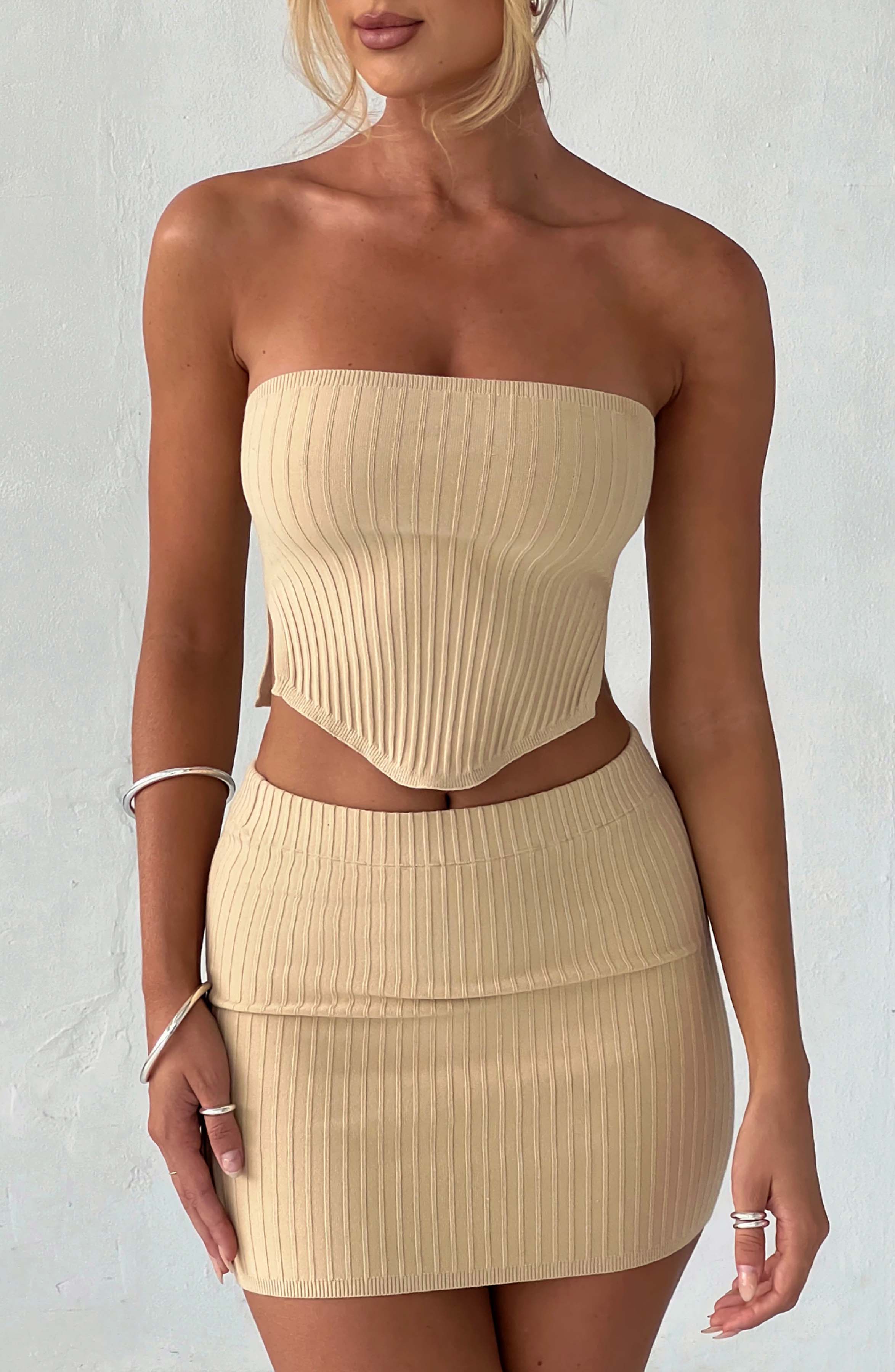 Jaz Mini Skirt - Beige - Image 9