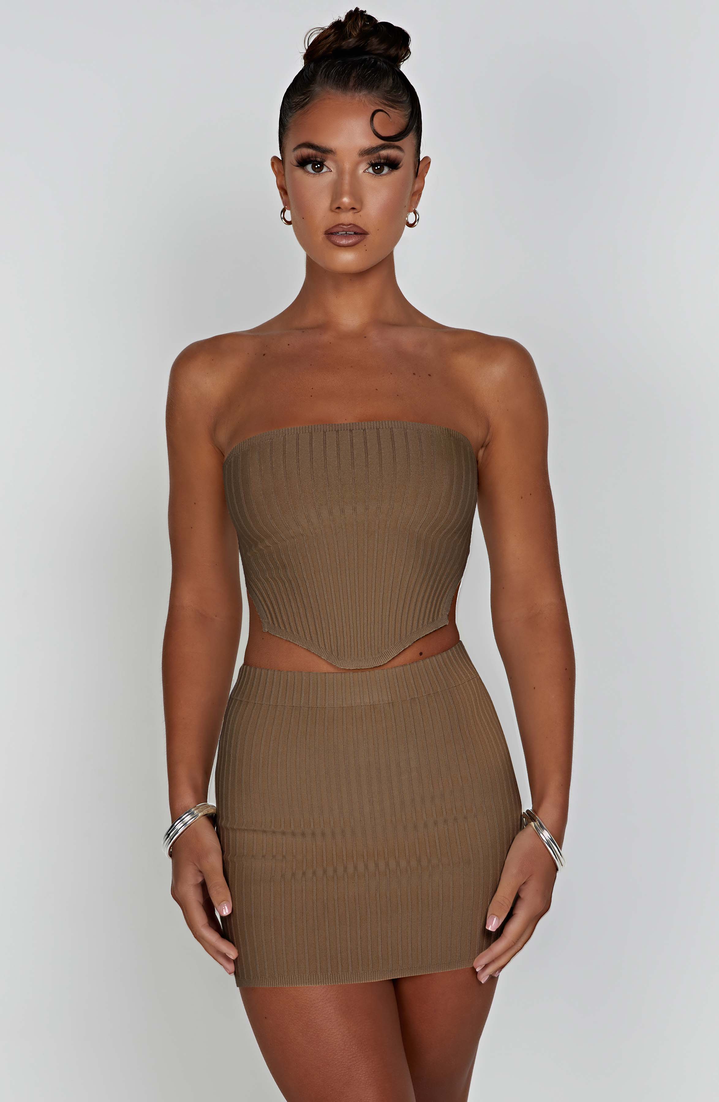 Jaz Mini Skirt - Mocha - Image 12