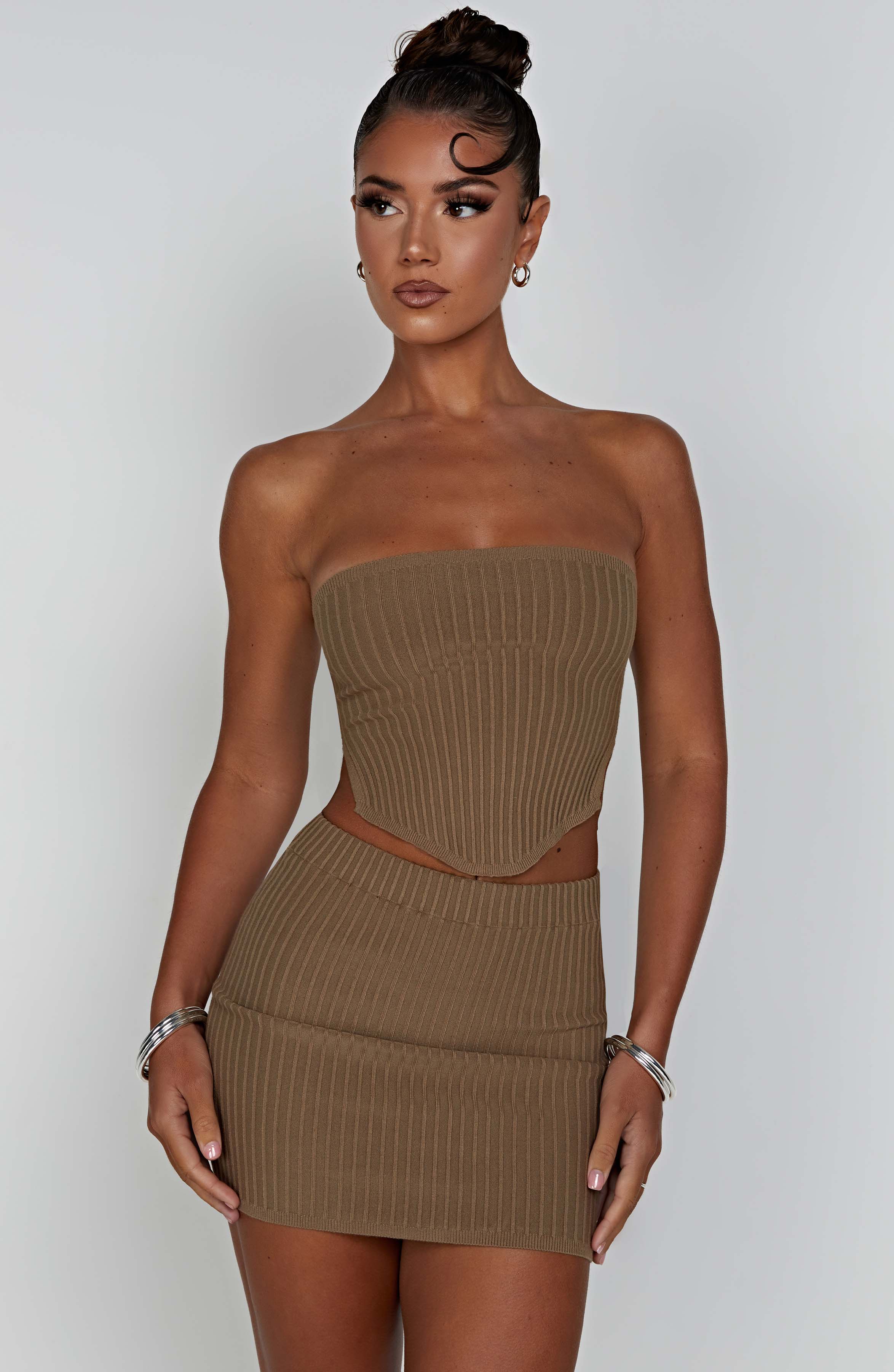 Jaz Mini Skirt - Mocha - Image 7