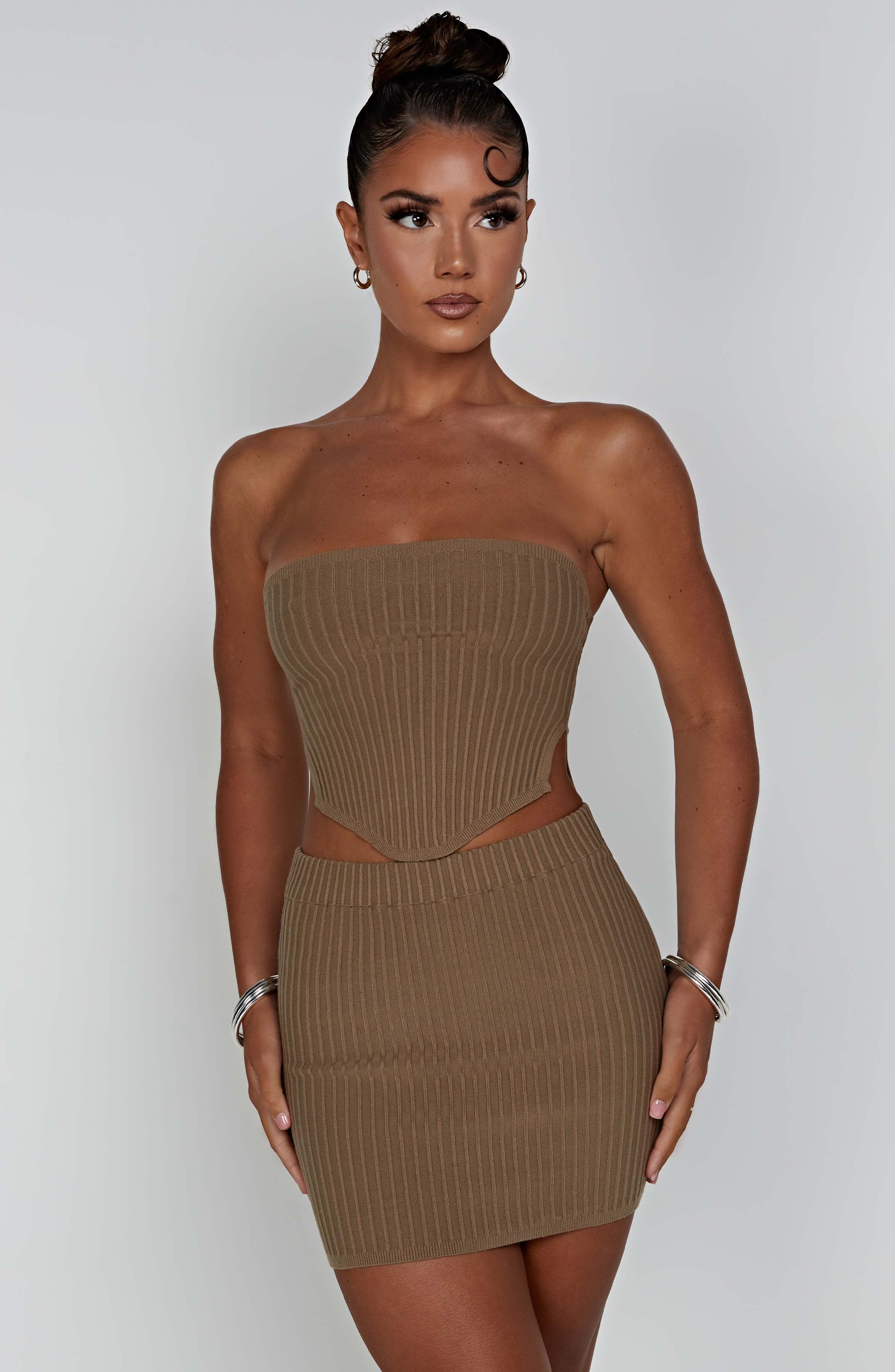 Jaz Mini Skirt - Mocha - Image 8