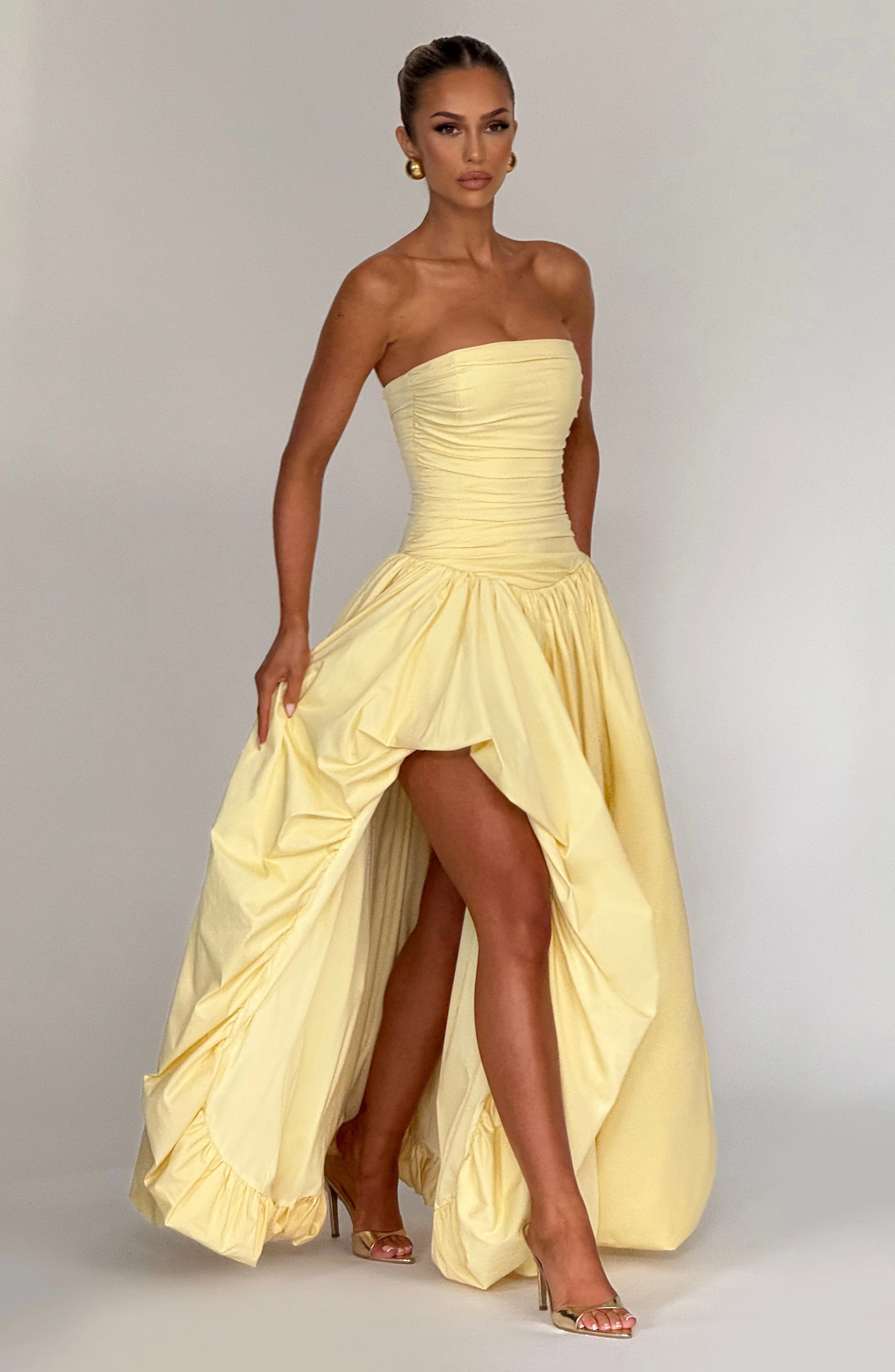 Jillian Maxi Dress - Lemon - Image 3