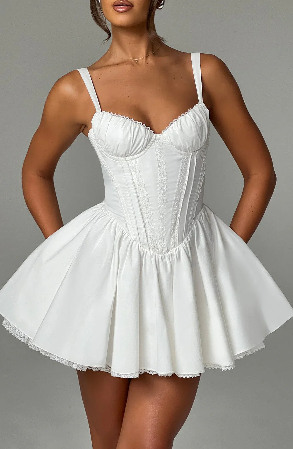 Josie Mini Dress - White - Image 3