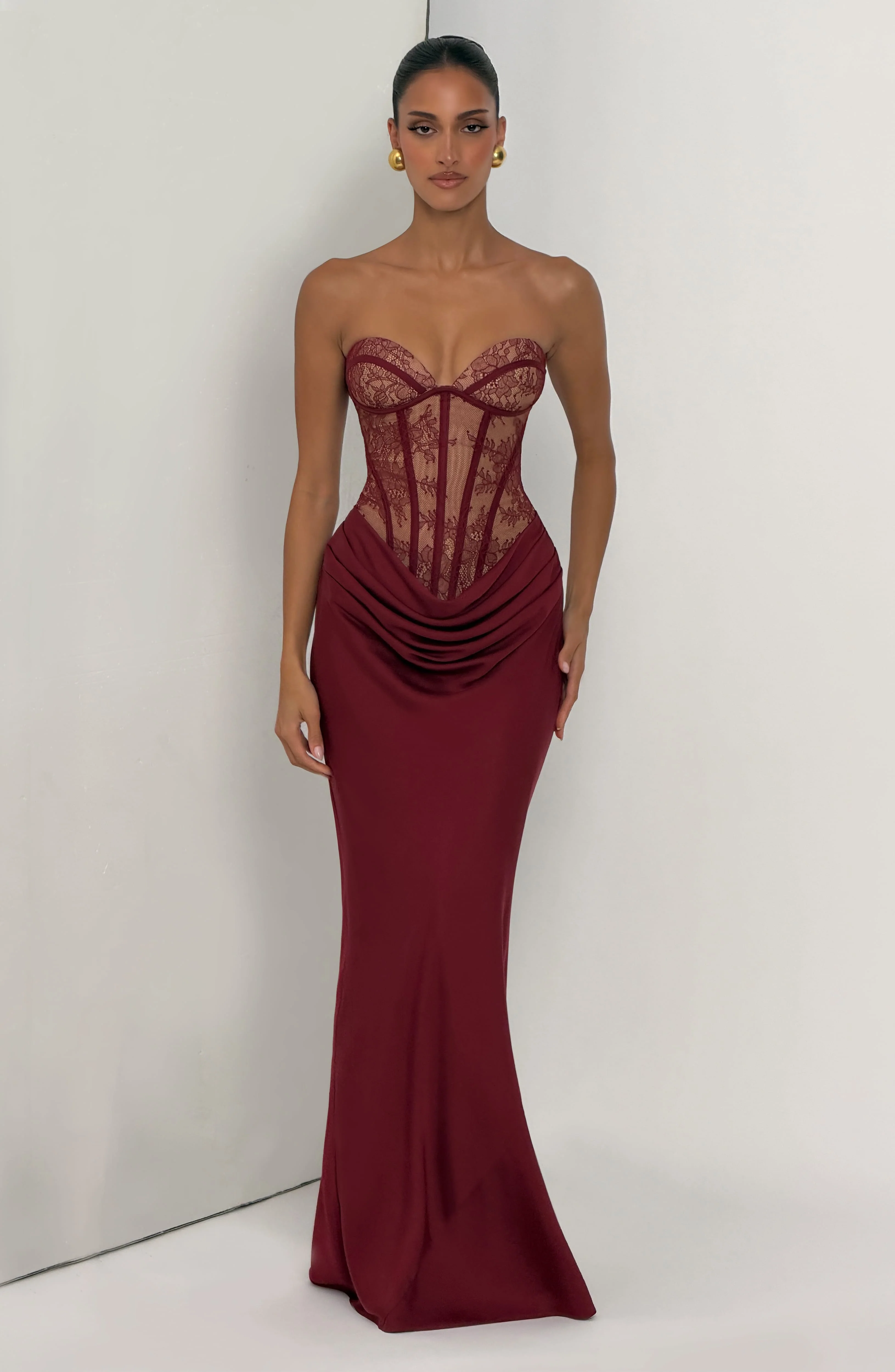 Kathleen Maxi Dress - Burgundy - Image 11