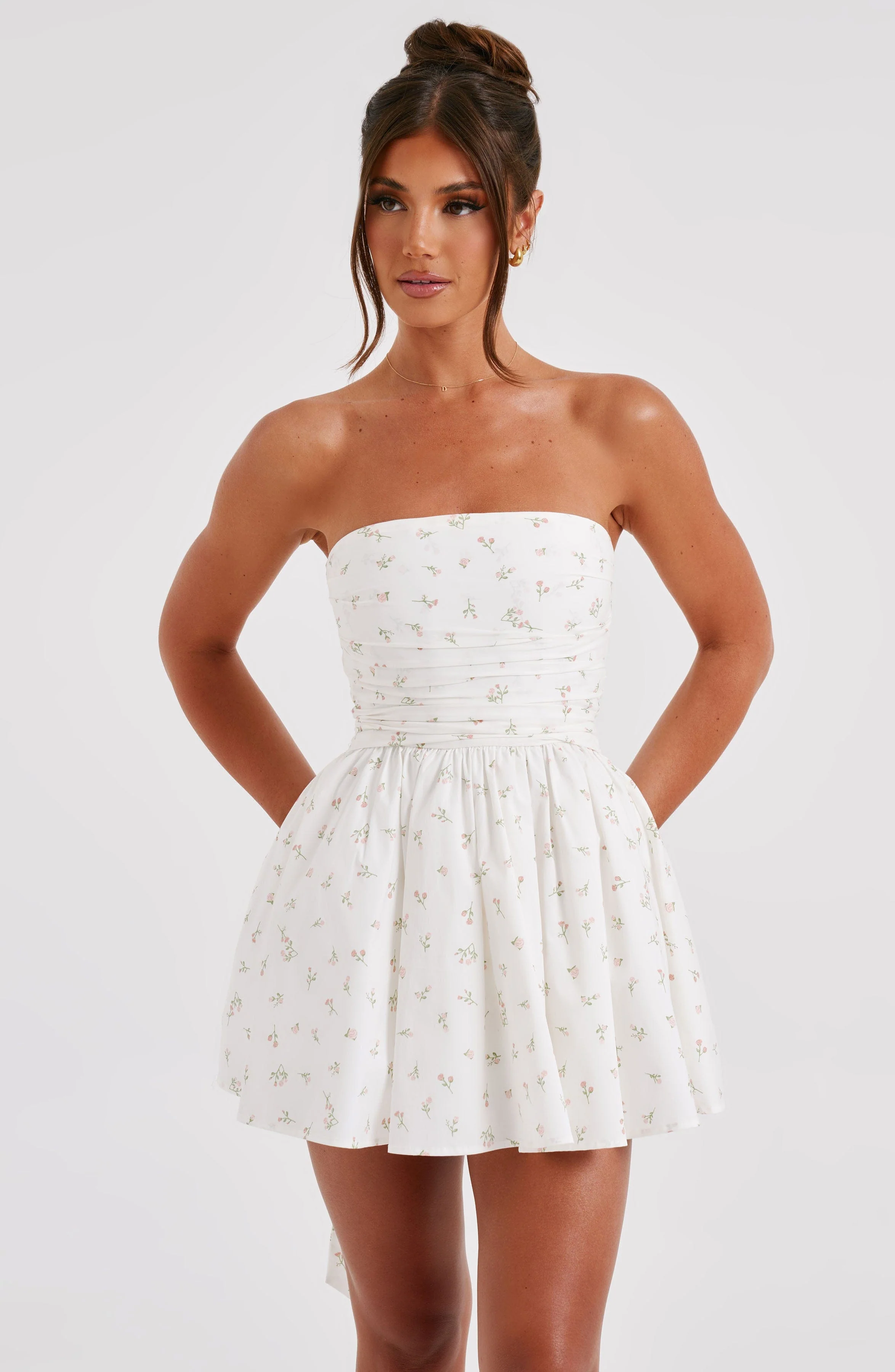 Katrina Mini Dress - Blush Floral Print - Image 8