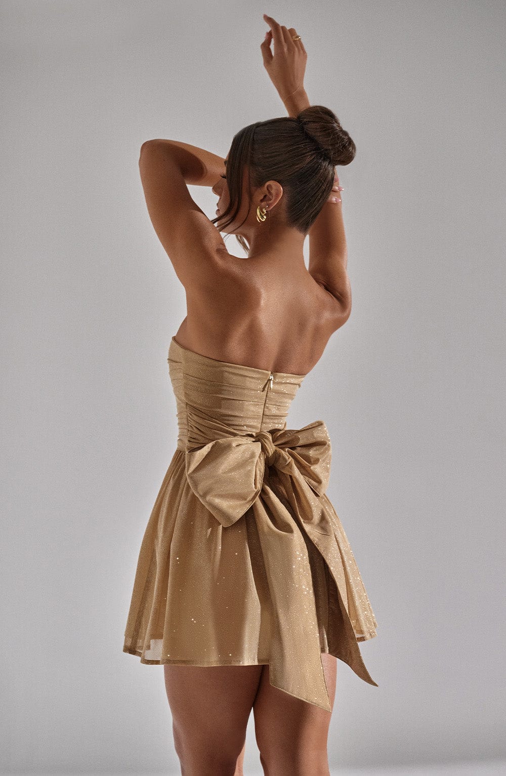 Katrina Mini Dress - Gold Sparkle - Image 10