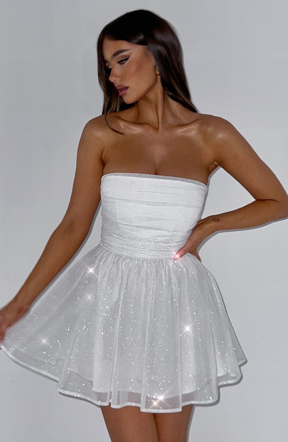 Katrina Mini Dress - Ivory Sparkle - Image 5