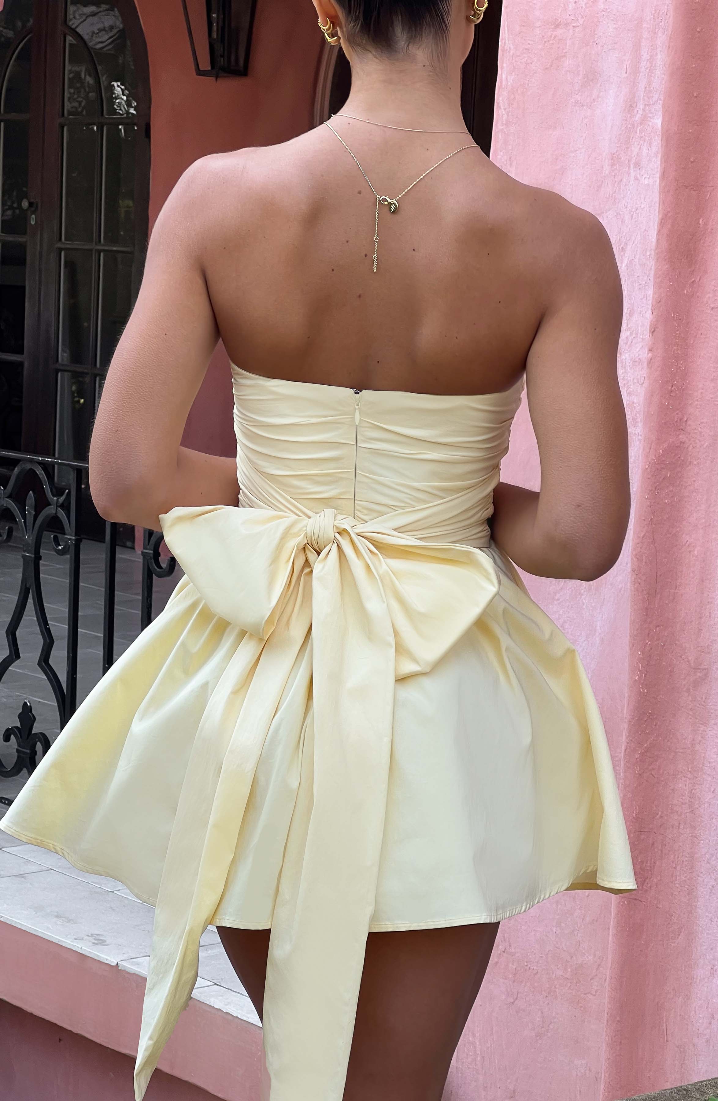 Katrina Mini Dress - Lemon - Image 4