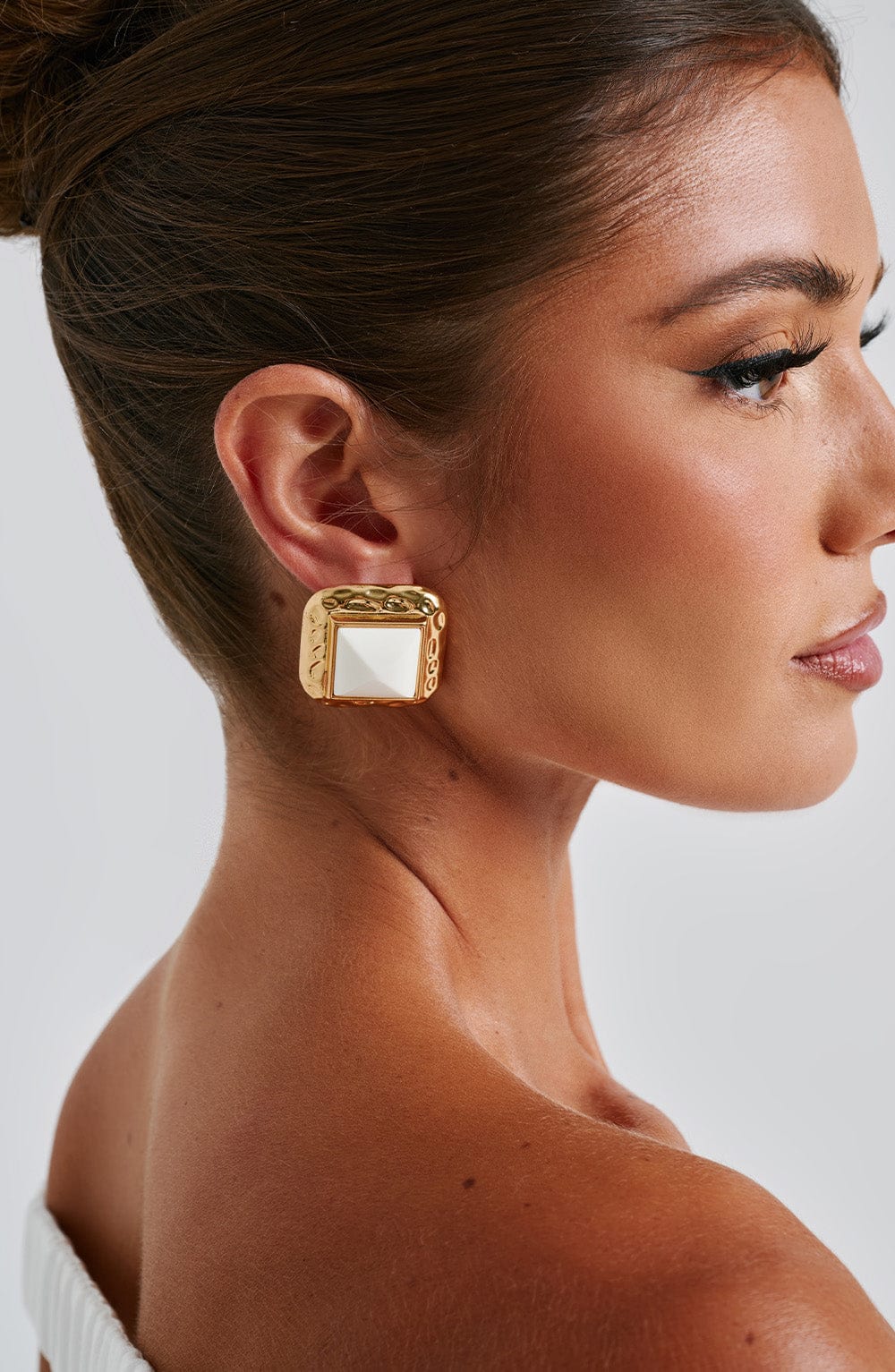 Kennedy Earrings - Ivory/Gold - Image 2