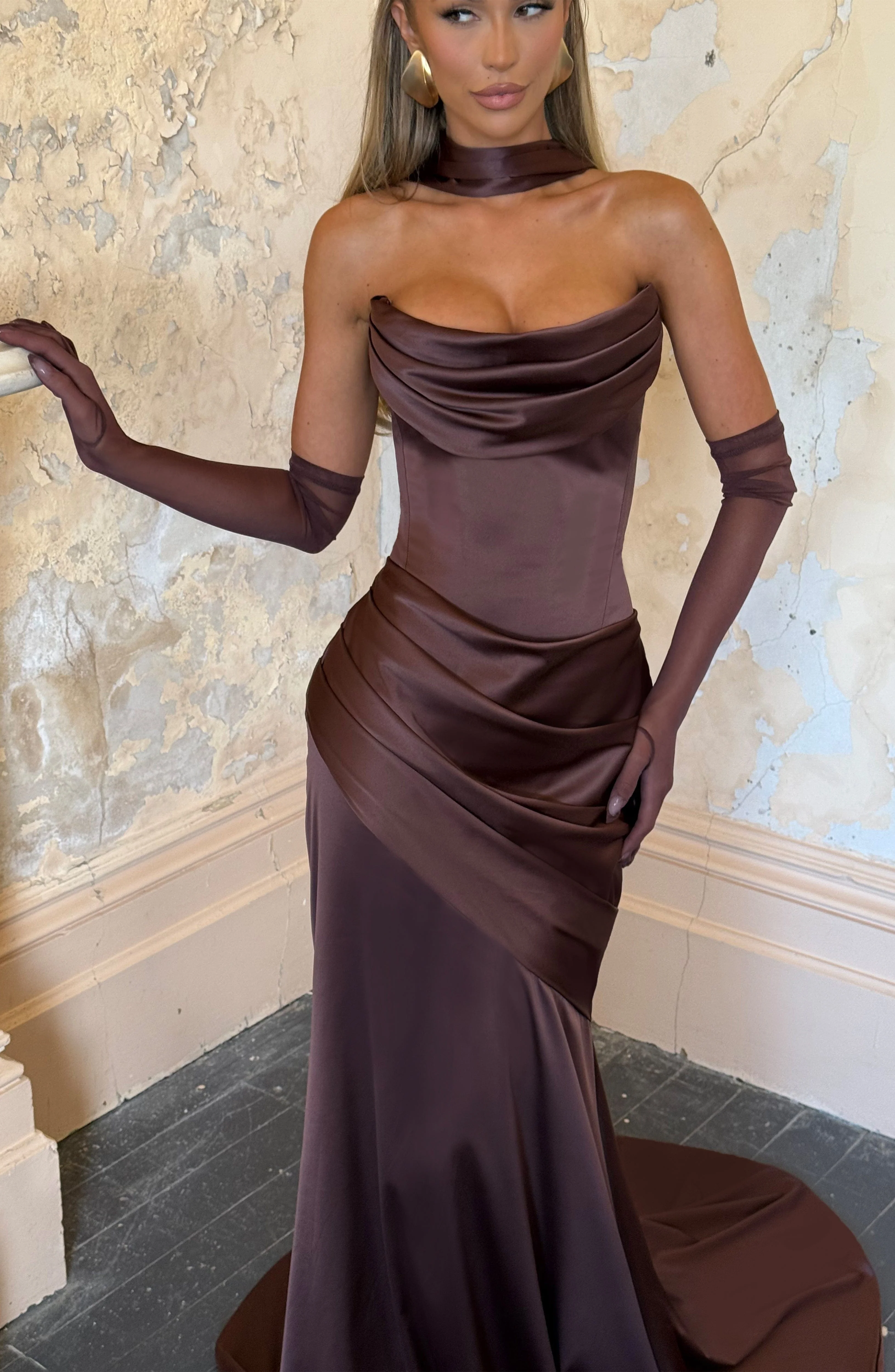 Kensington Maxi Dress - Plum Brown - Image 8