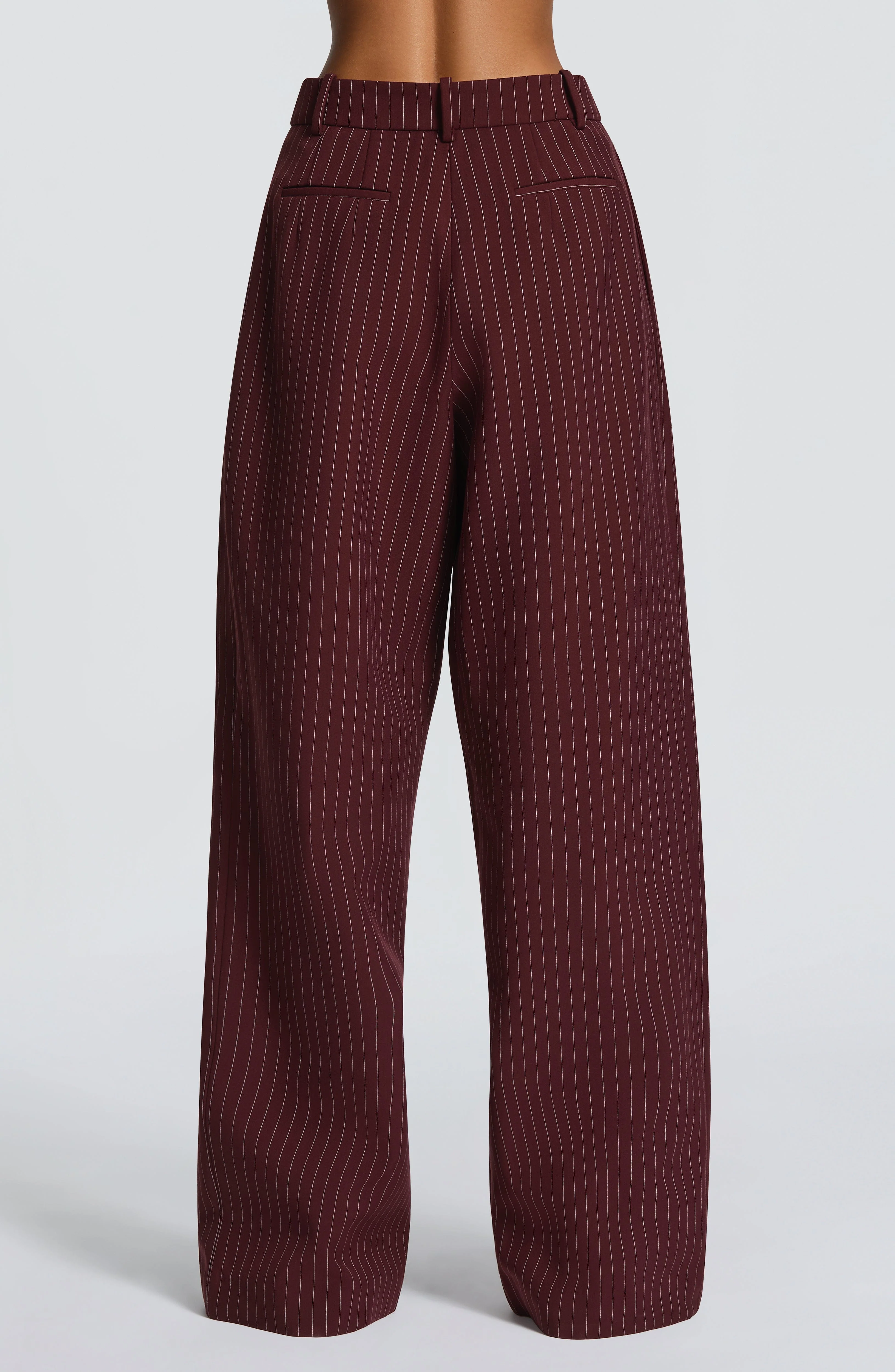 Kirsty Pants - Burgundy Pinstripe - Image 3