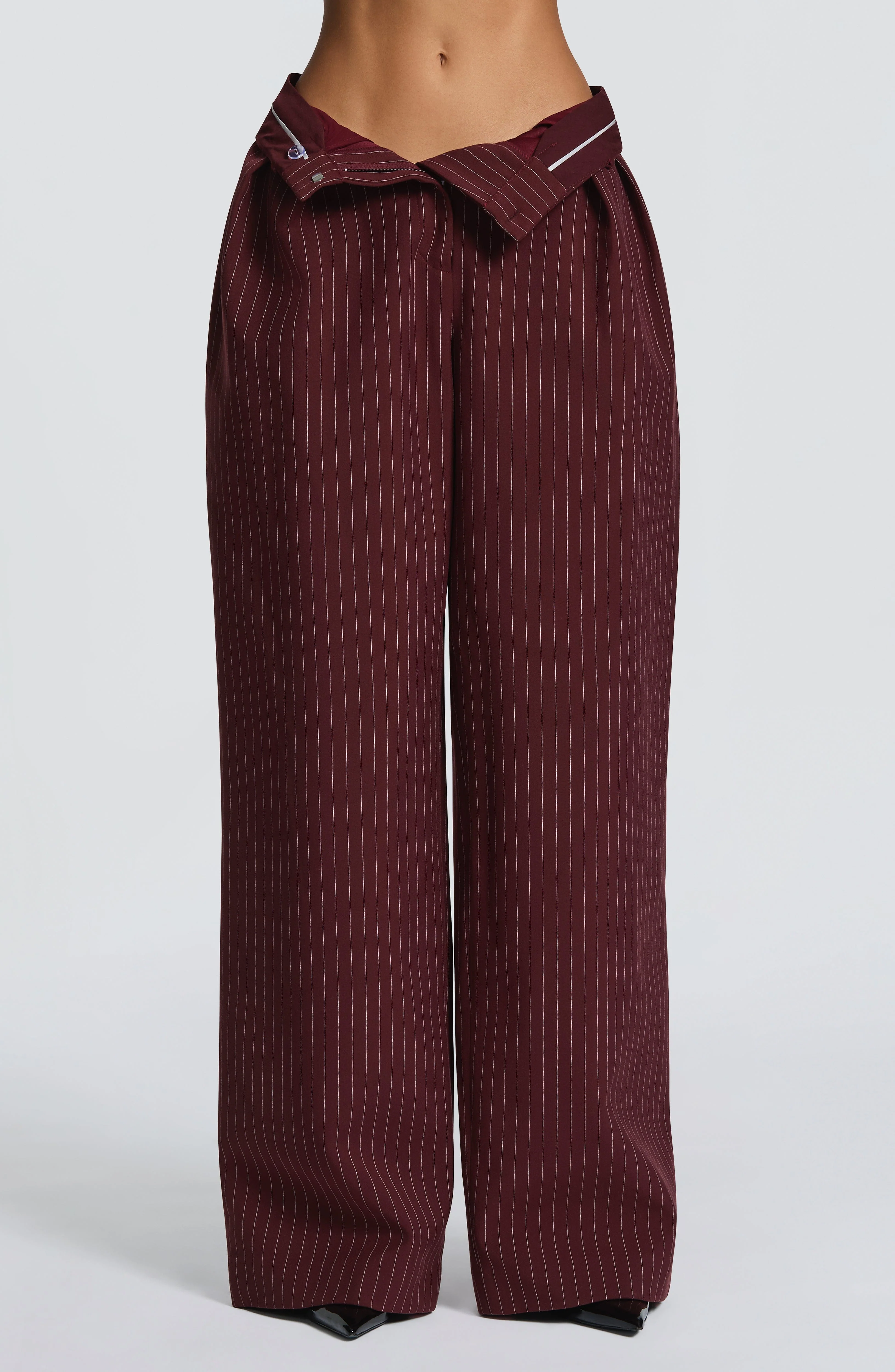Kirsty Pants - Burgundy Pinstripe - Image 4
