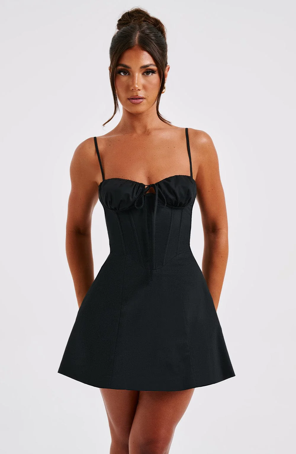 Lacey Mini Dress - Black - Image 7
