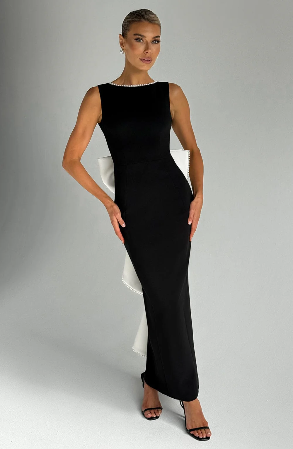 Lana Midaxi Dress - Black/White - Image 2