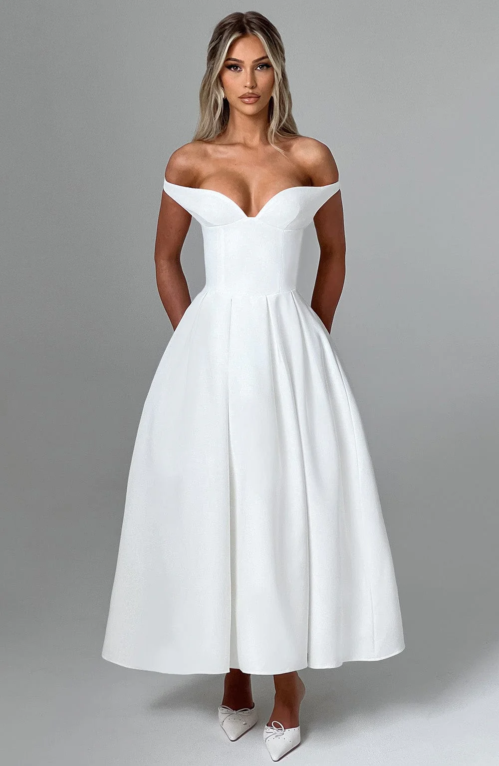 Lanetta Midi Dress - Ivory - Image 2