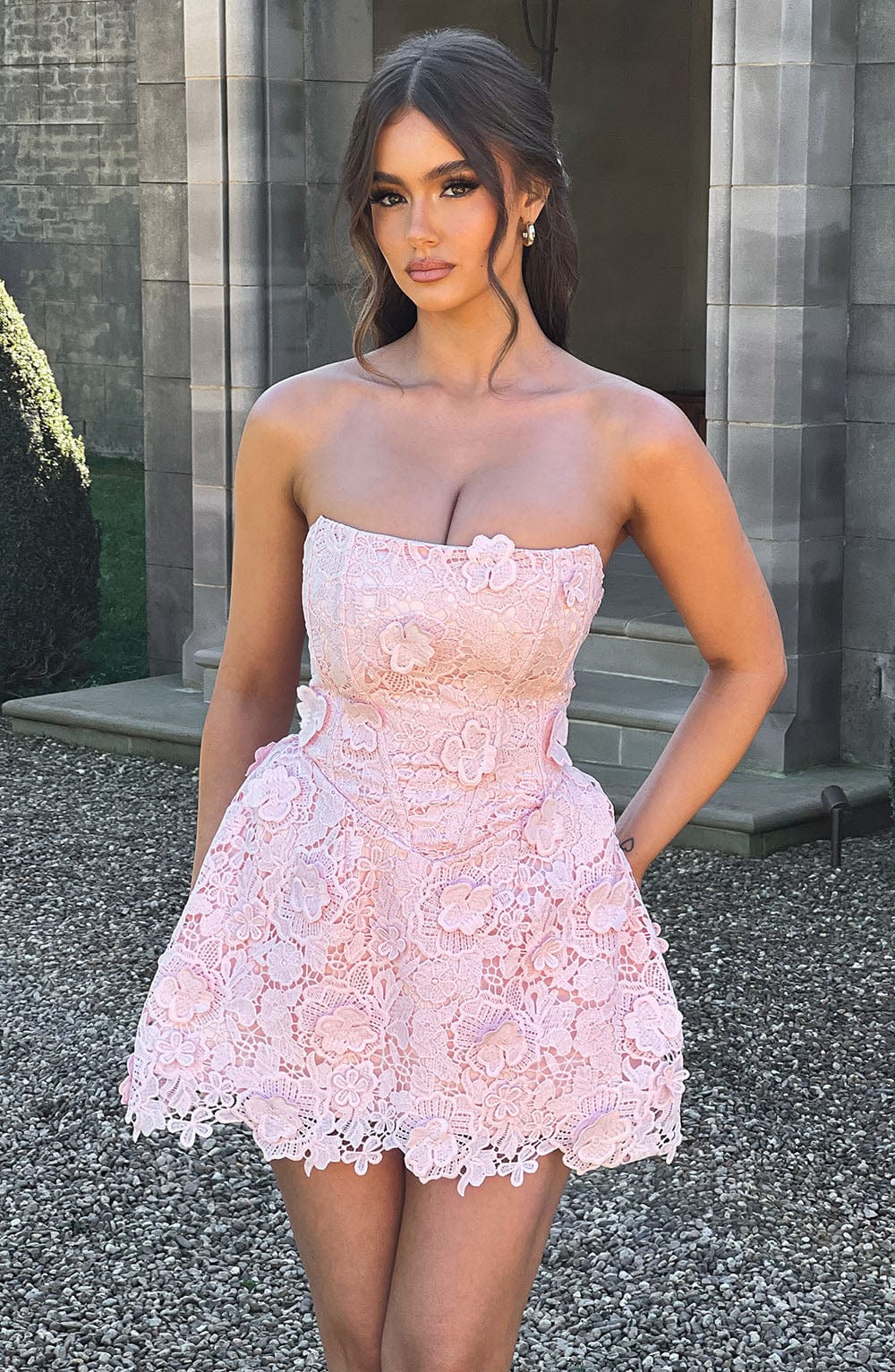 Leona Mini Dress - Blush - Image 3