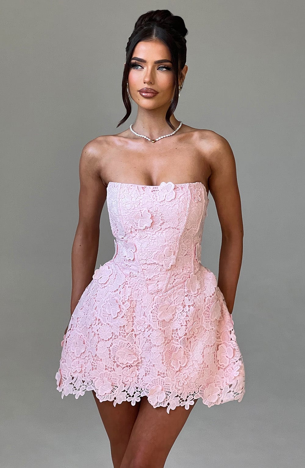 Leona Mini Dress - Blush - Image 9