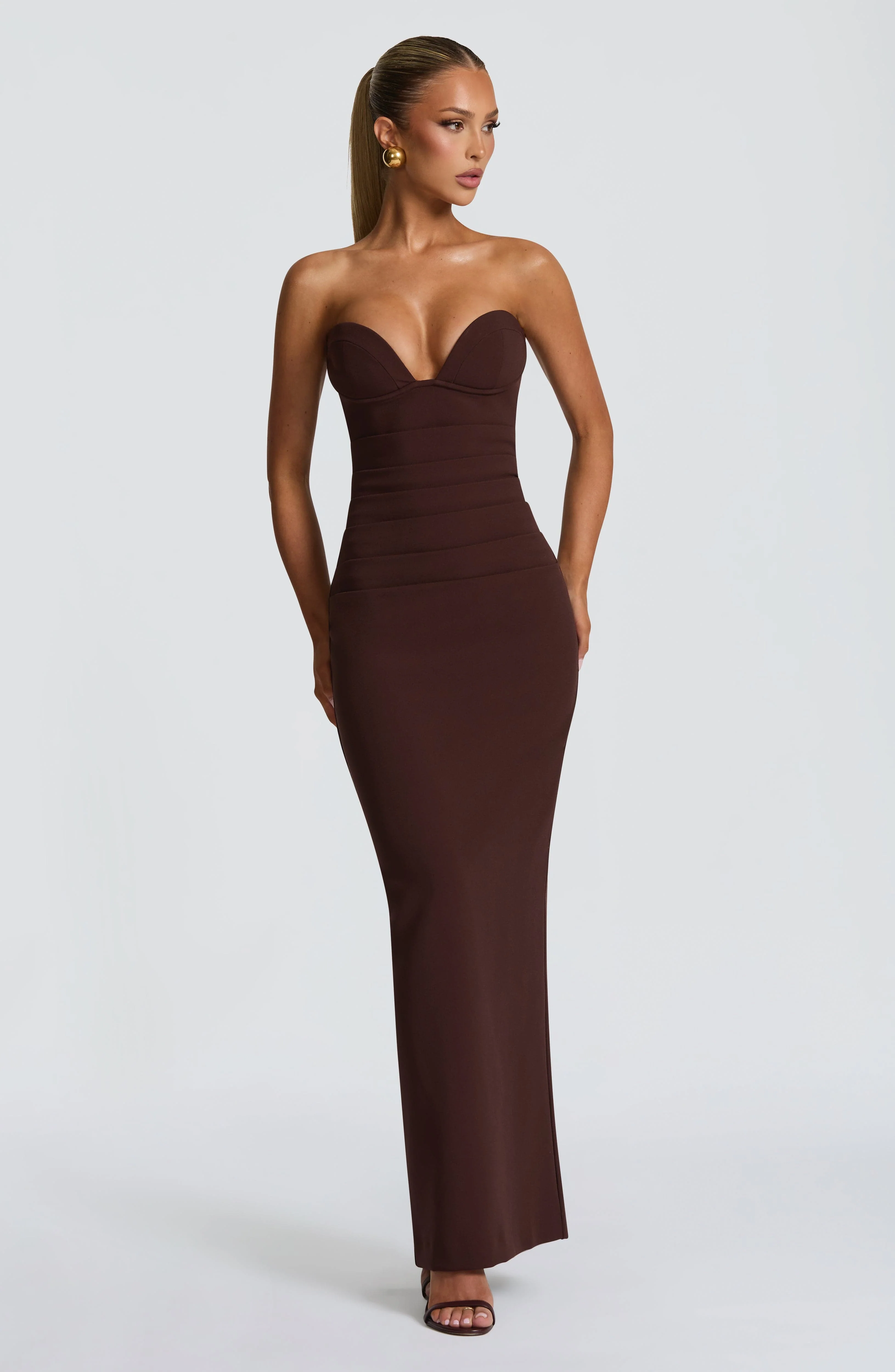 Lindsey Maxi Dress - Plum Brown - Image 3