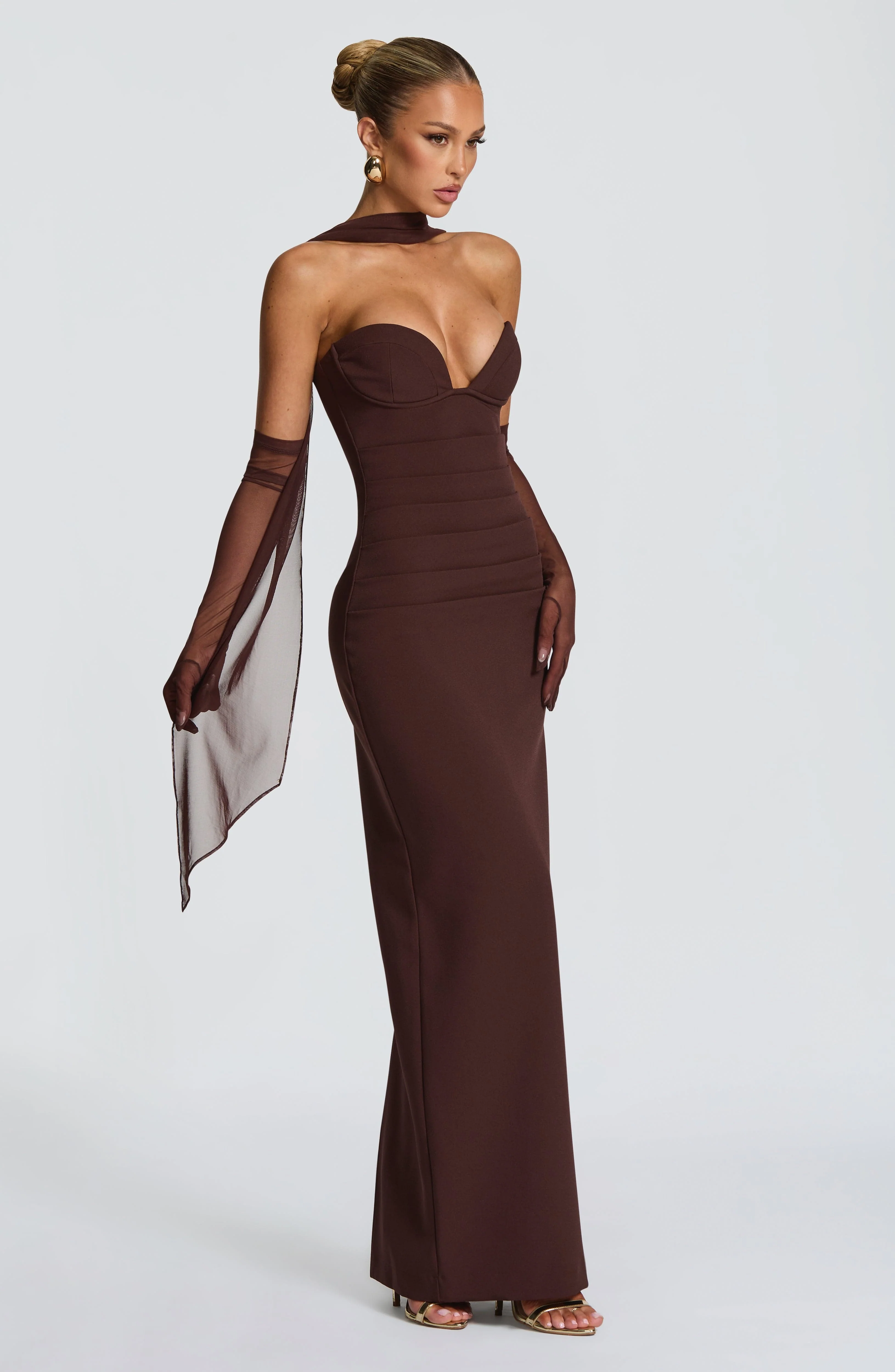 Lindsey Maxi Dress - Plum Brown - Image 8