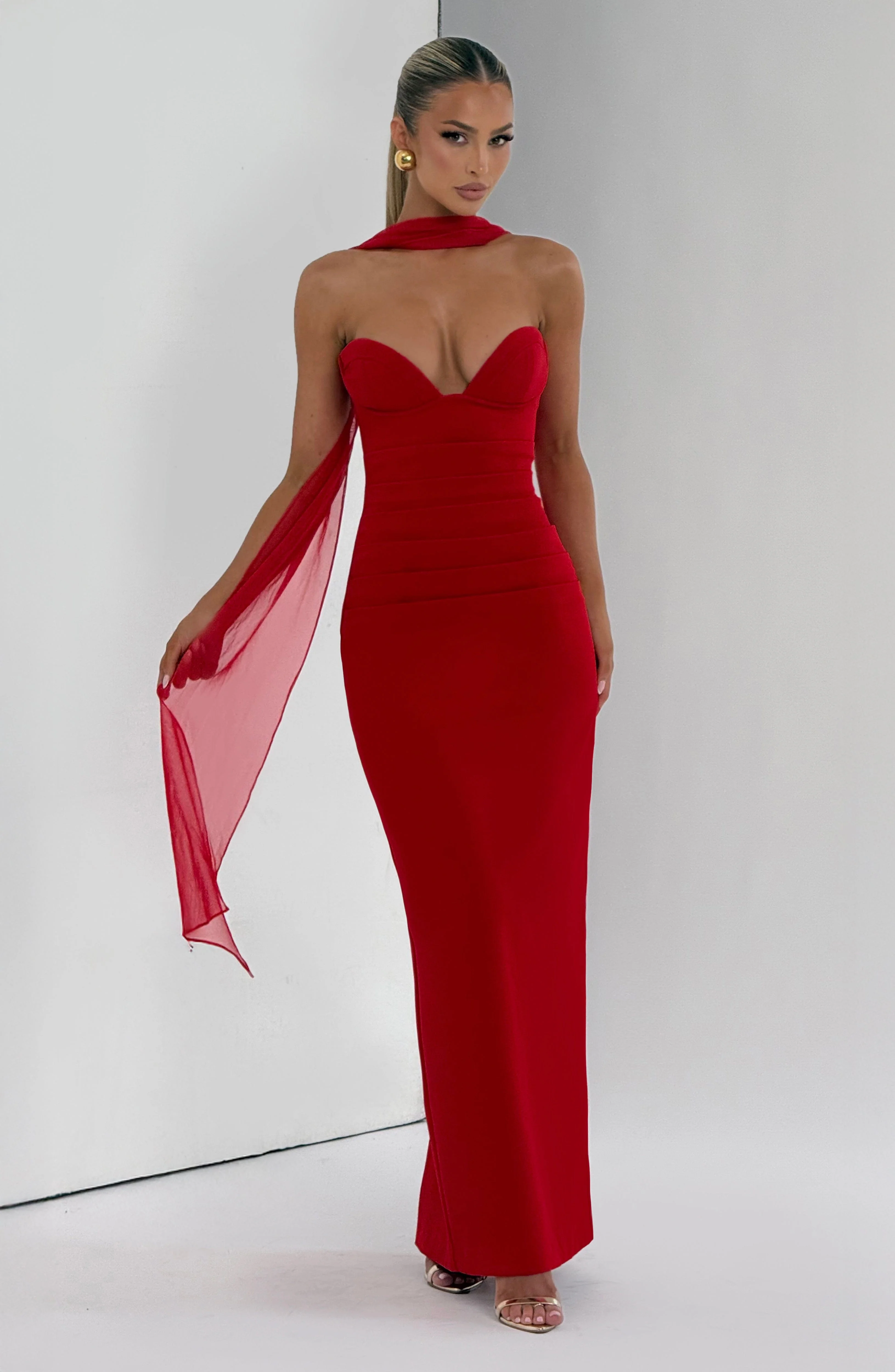 Lindsey Maxi Dress - Red - Image 8