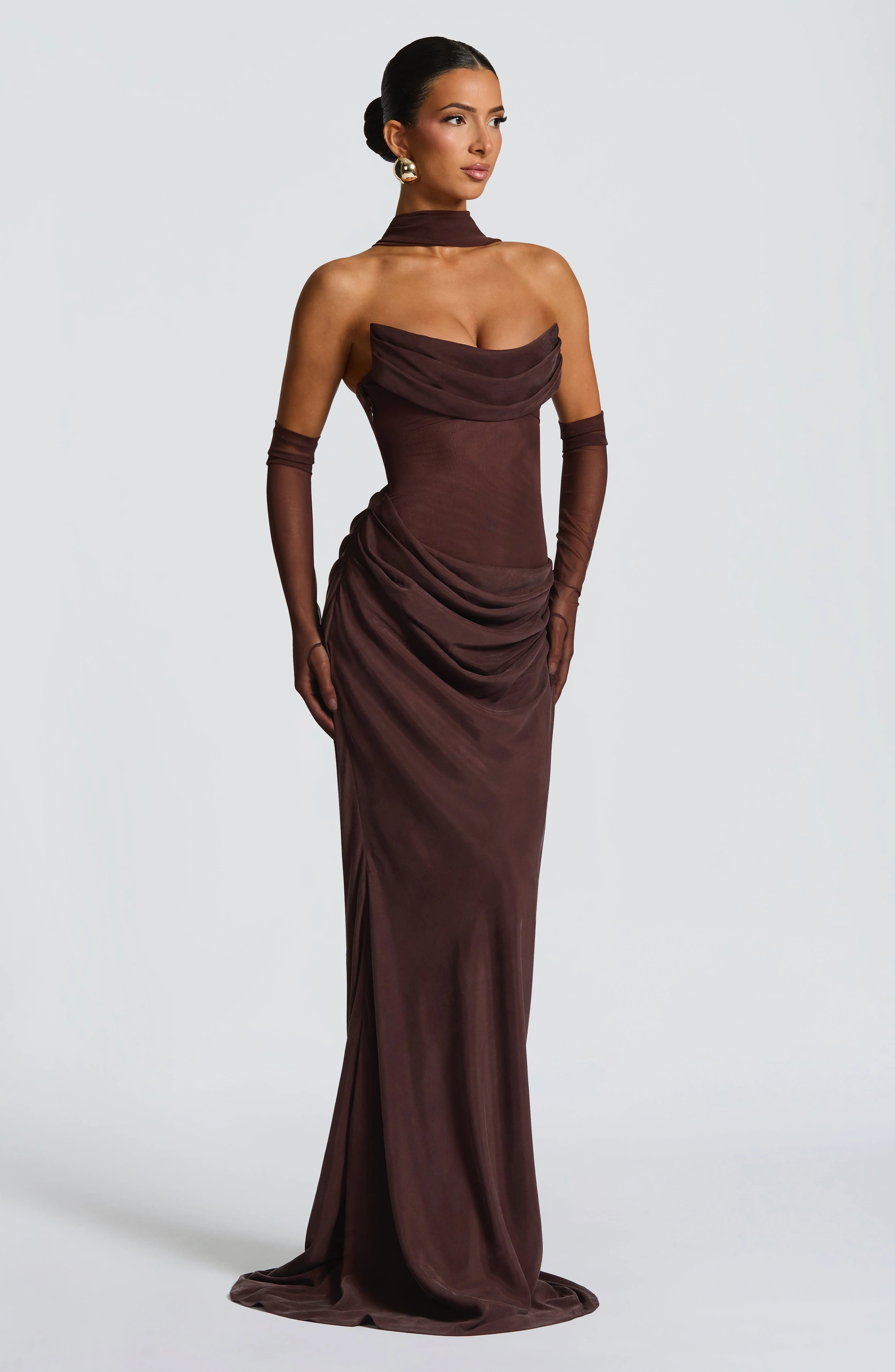 Liora Maxi Dress - Plum Brown - Image 10
