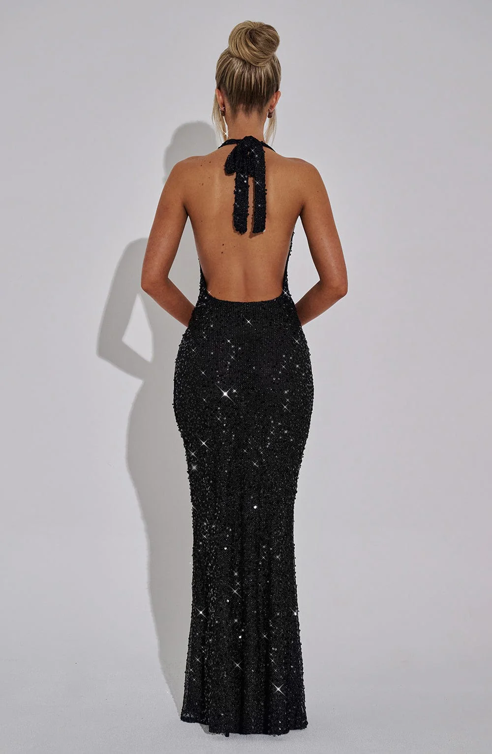 Lorena Maxi Dress - Black Lined - Image 9