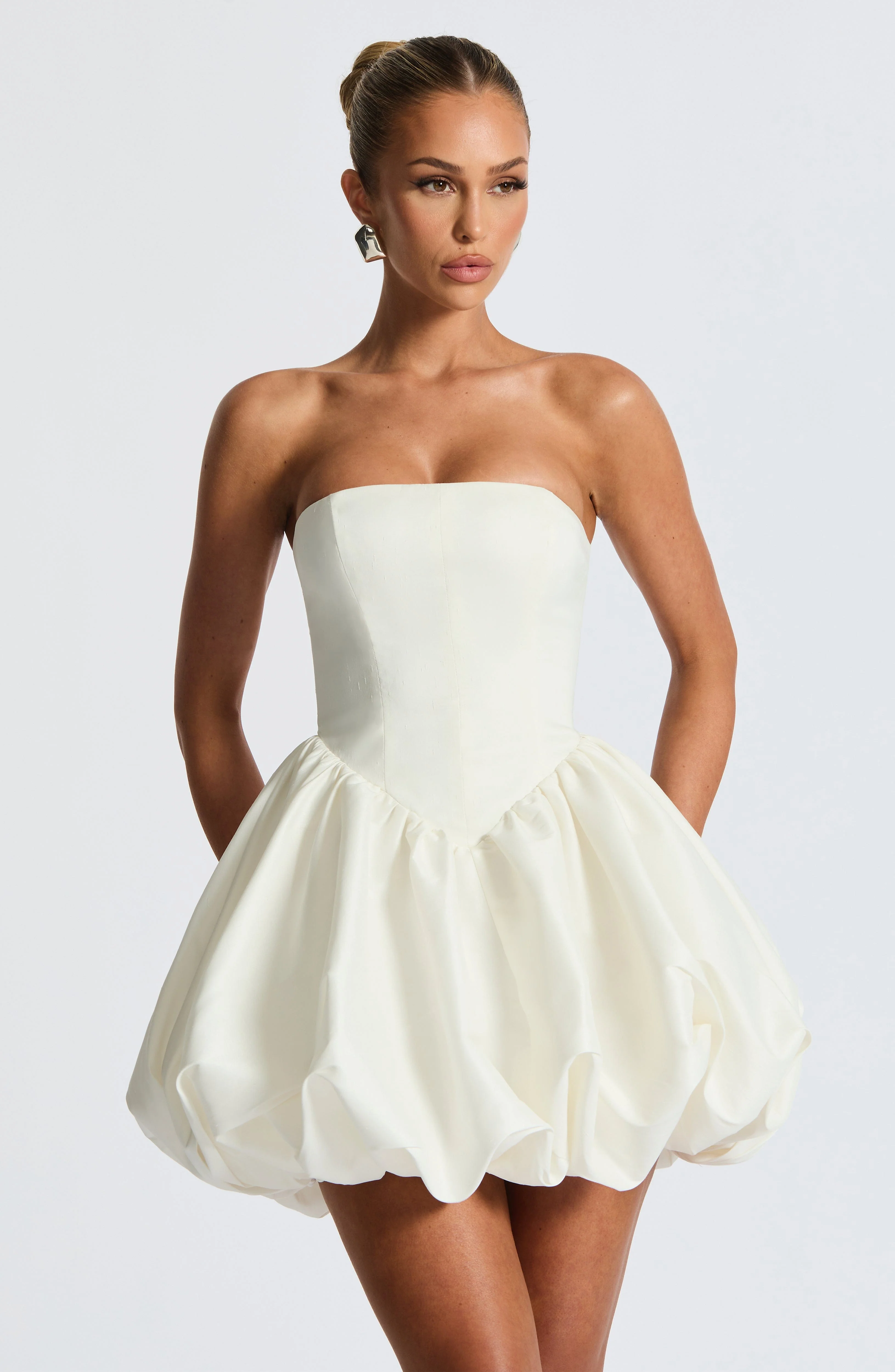 Lotus Mini Dress - Ivory - Image 7
