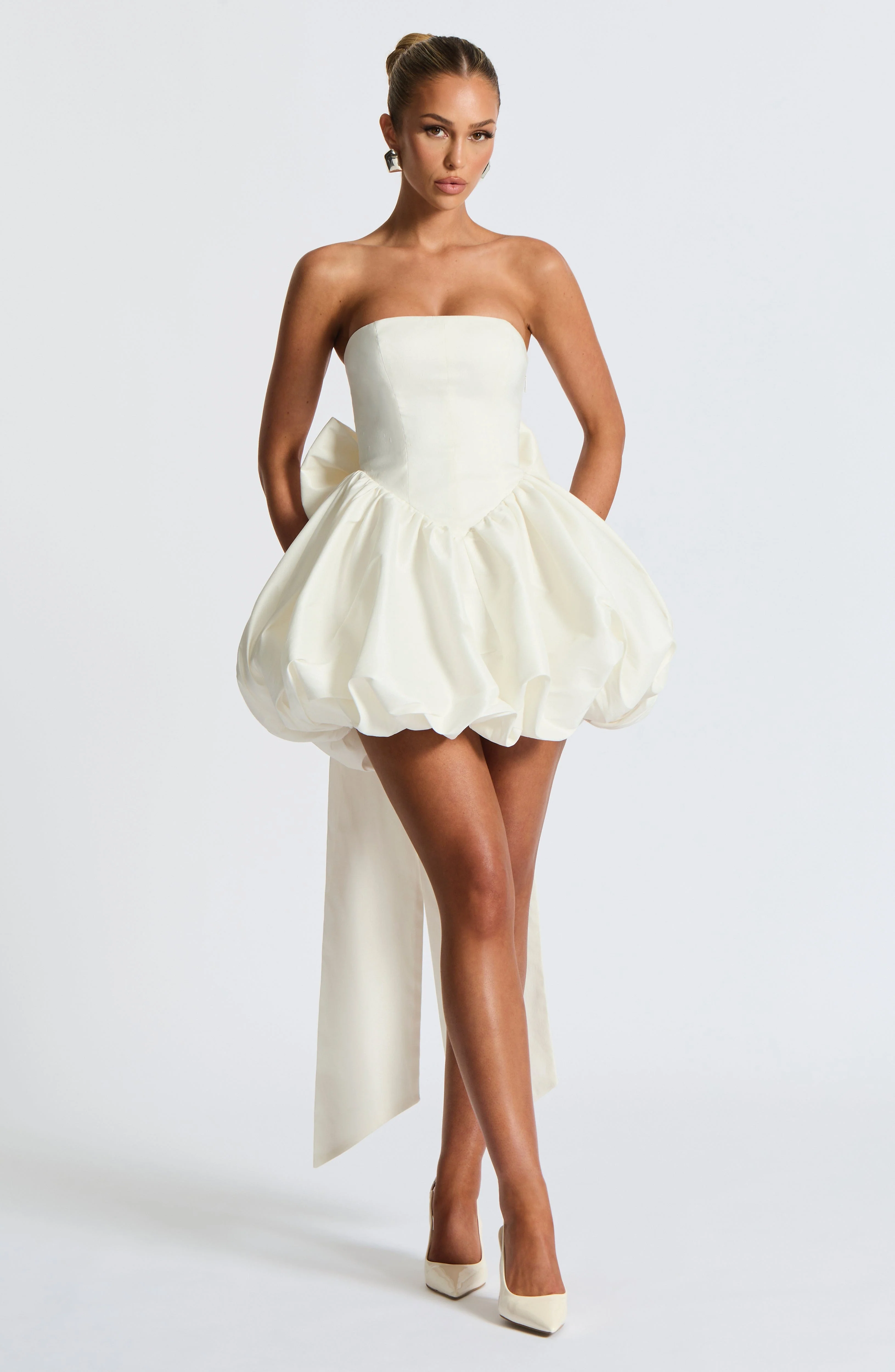 Lotus Mini Dress - Ivory - Image 9