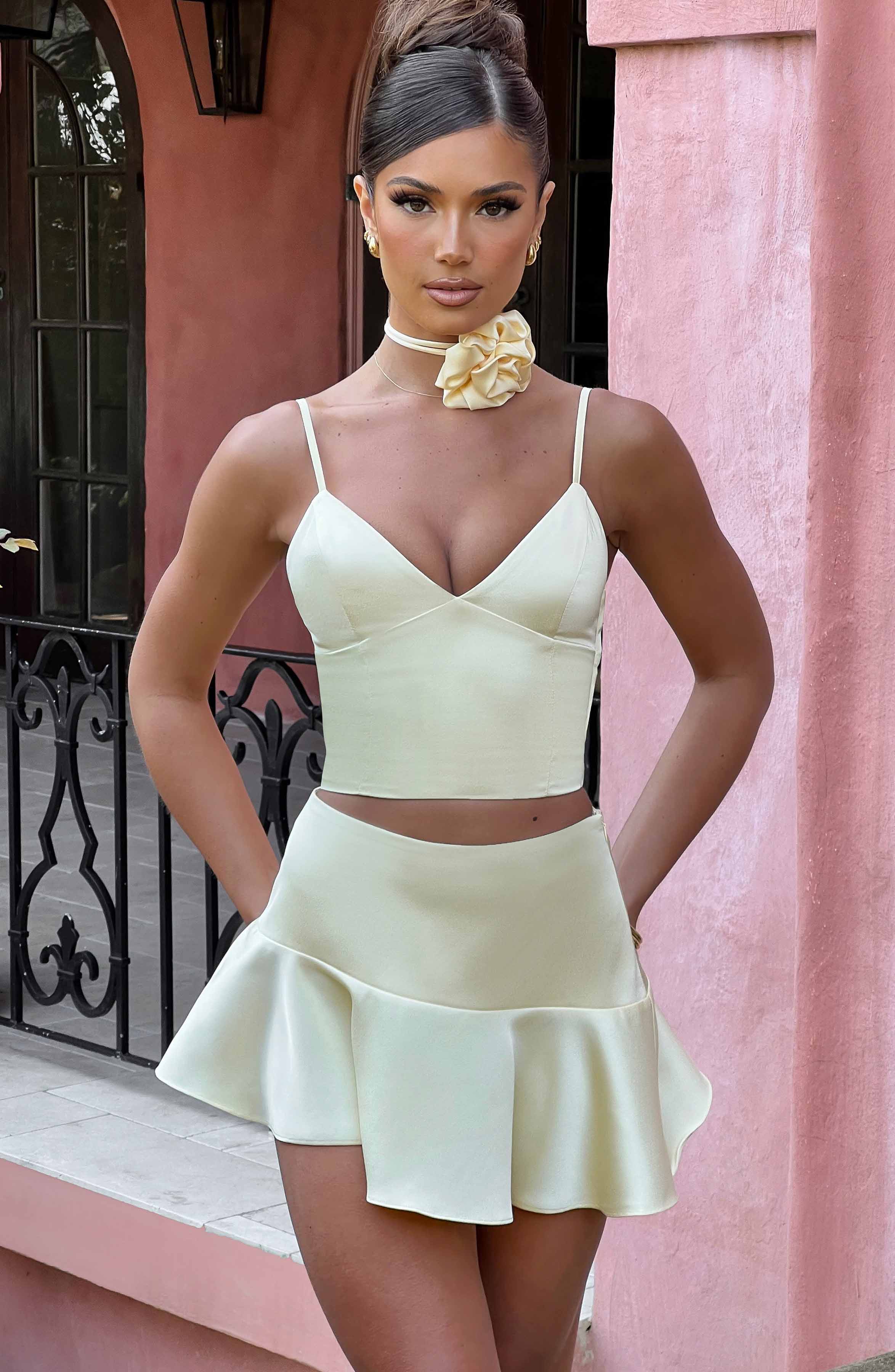 Louisa Mini Skirt - Lemon - Image 10