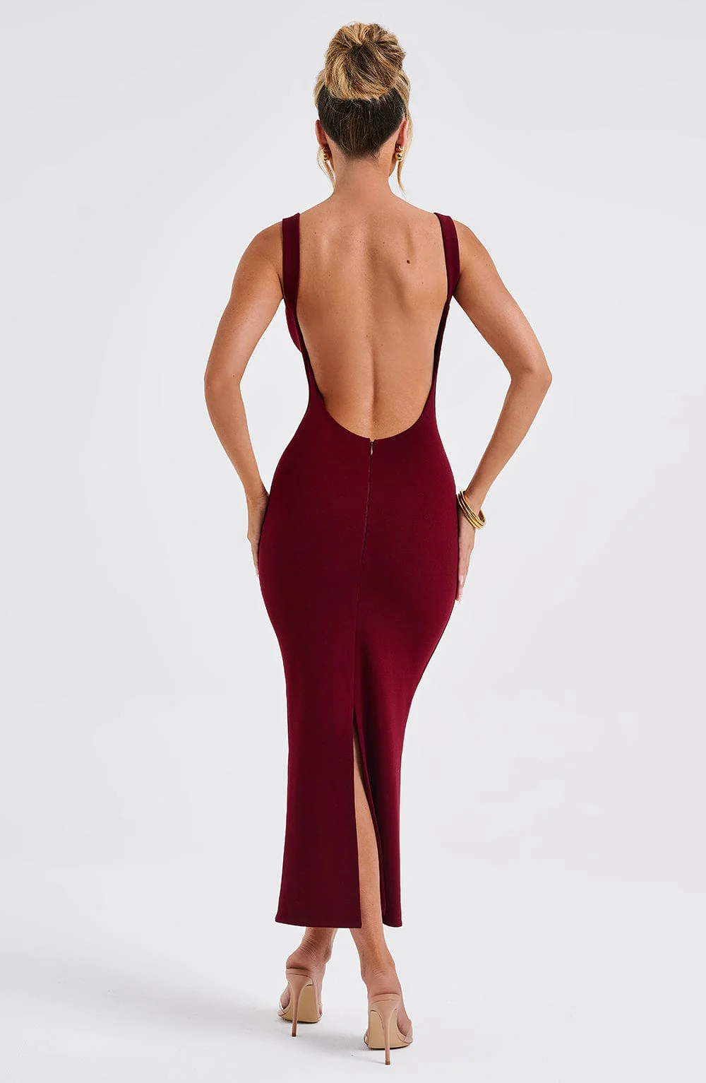 Lucinda Midi Dress - Burgundy - Image 2