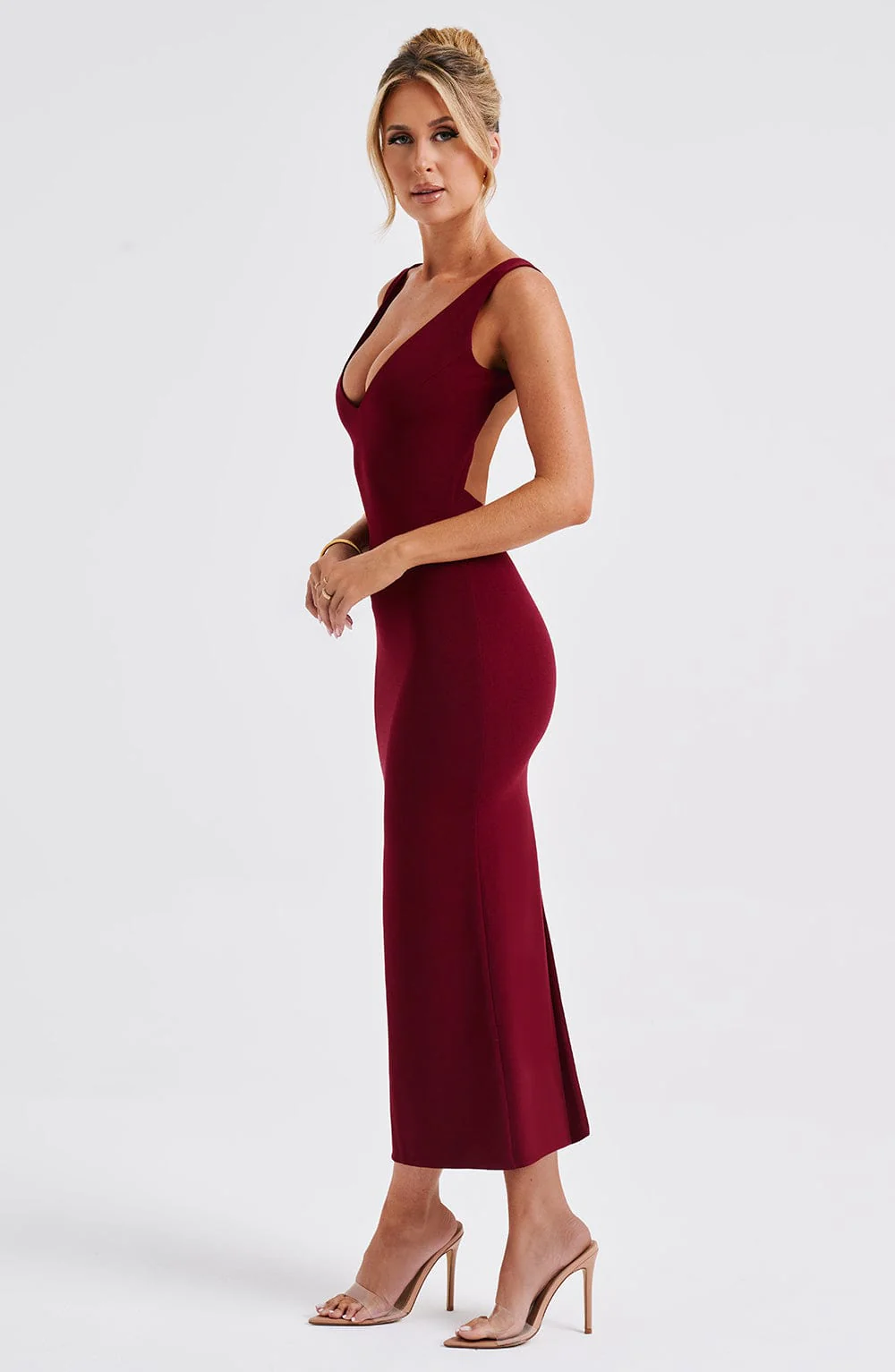 Lucinda Midi Dress - Burgundy - Image 6