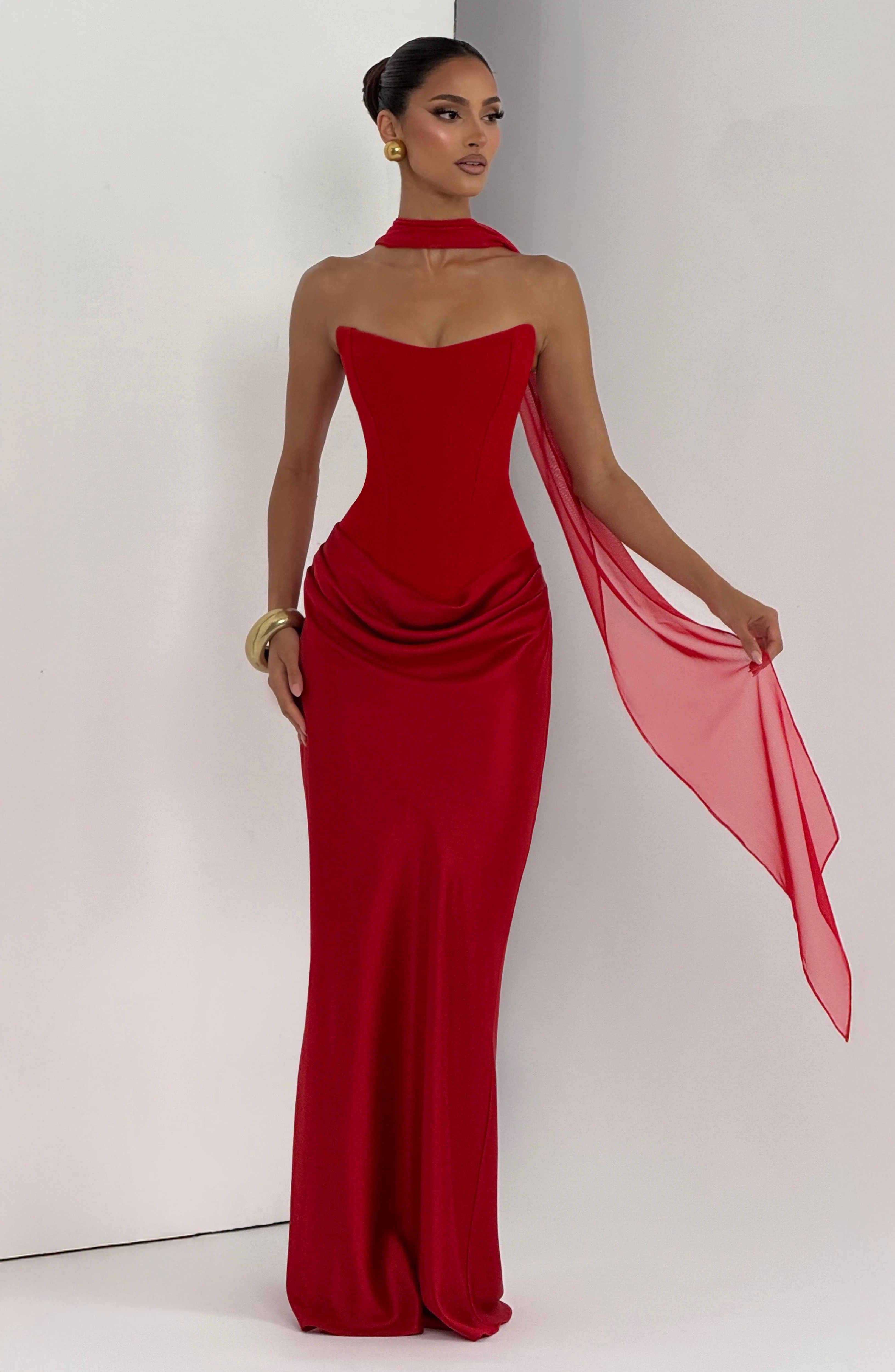 Maggie Maxi Dress - Red - Image 9