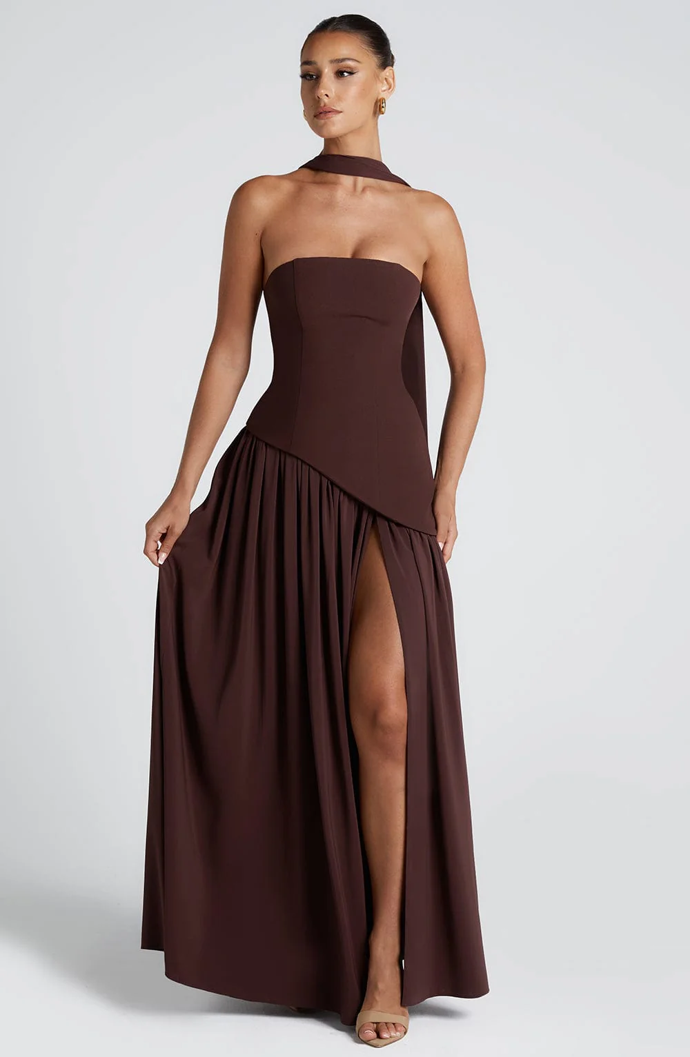 Maliyah Maxi Dress - Plum Brown - Image 11