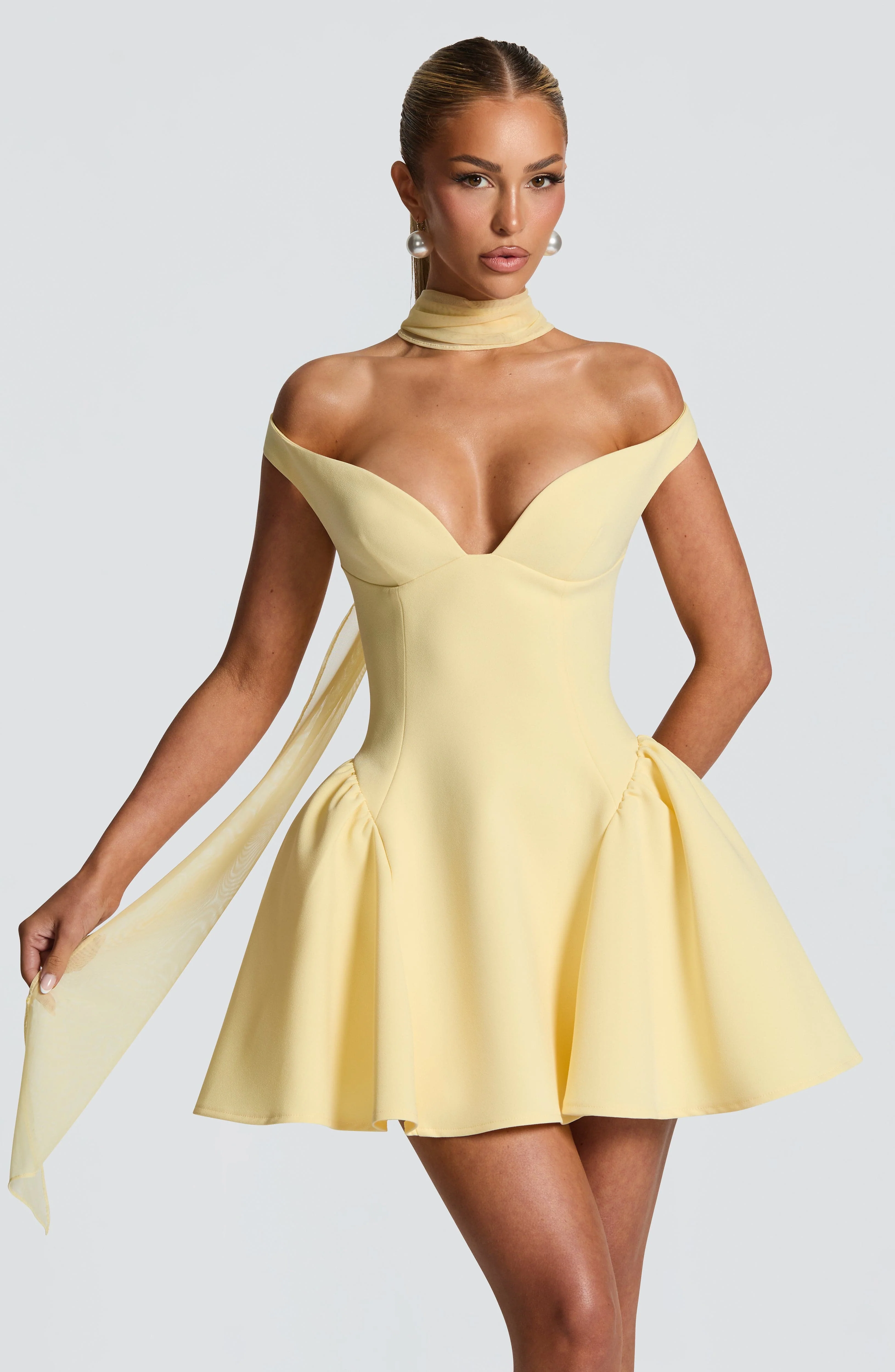 Marla Mini Dress - Lemon - Image 10