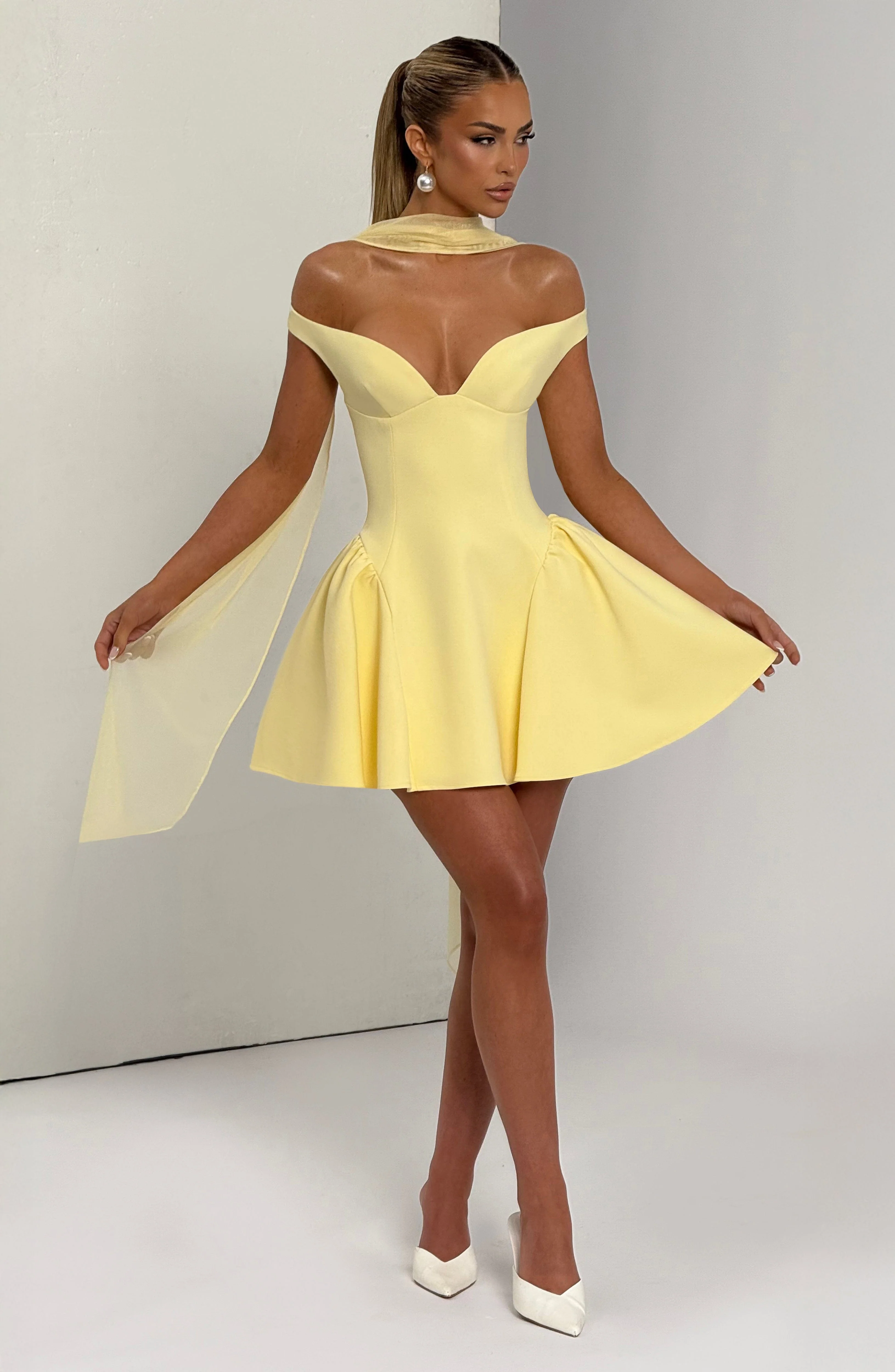 Marla Mini Dress - Lemon - Image 6