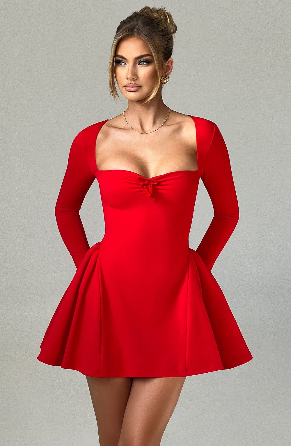 Megan Mini Dress - Red - Image 9