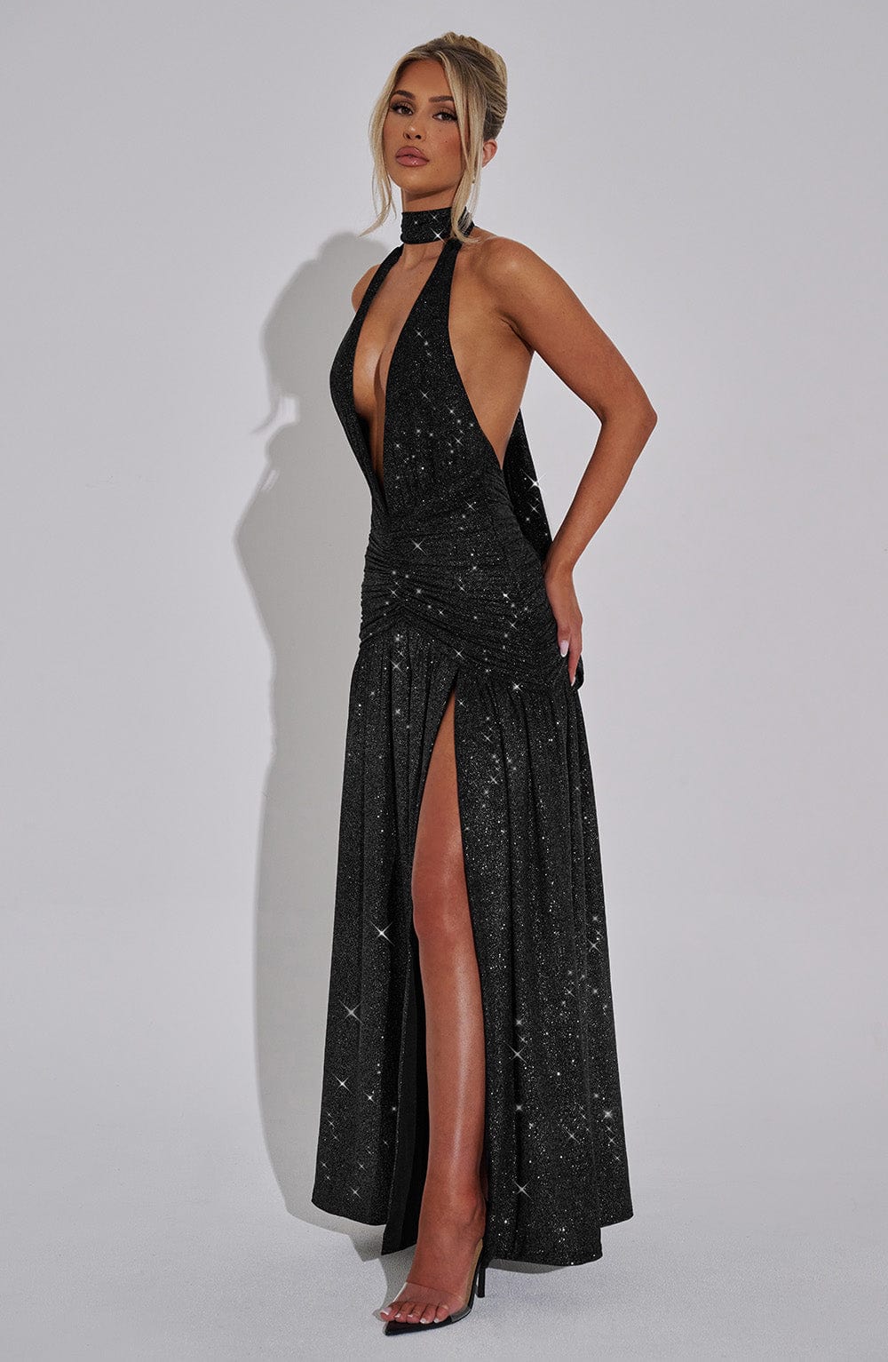 Melania Maxi Dress - Black Sparkle - Image 10