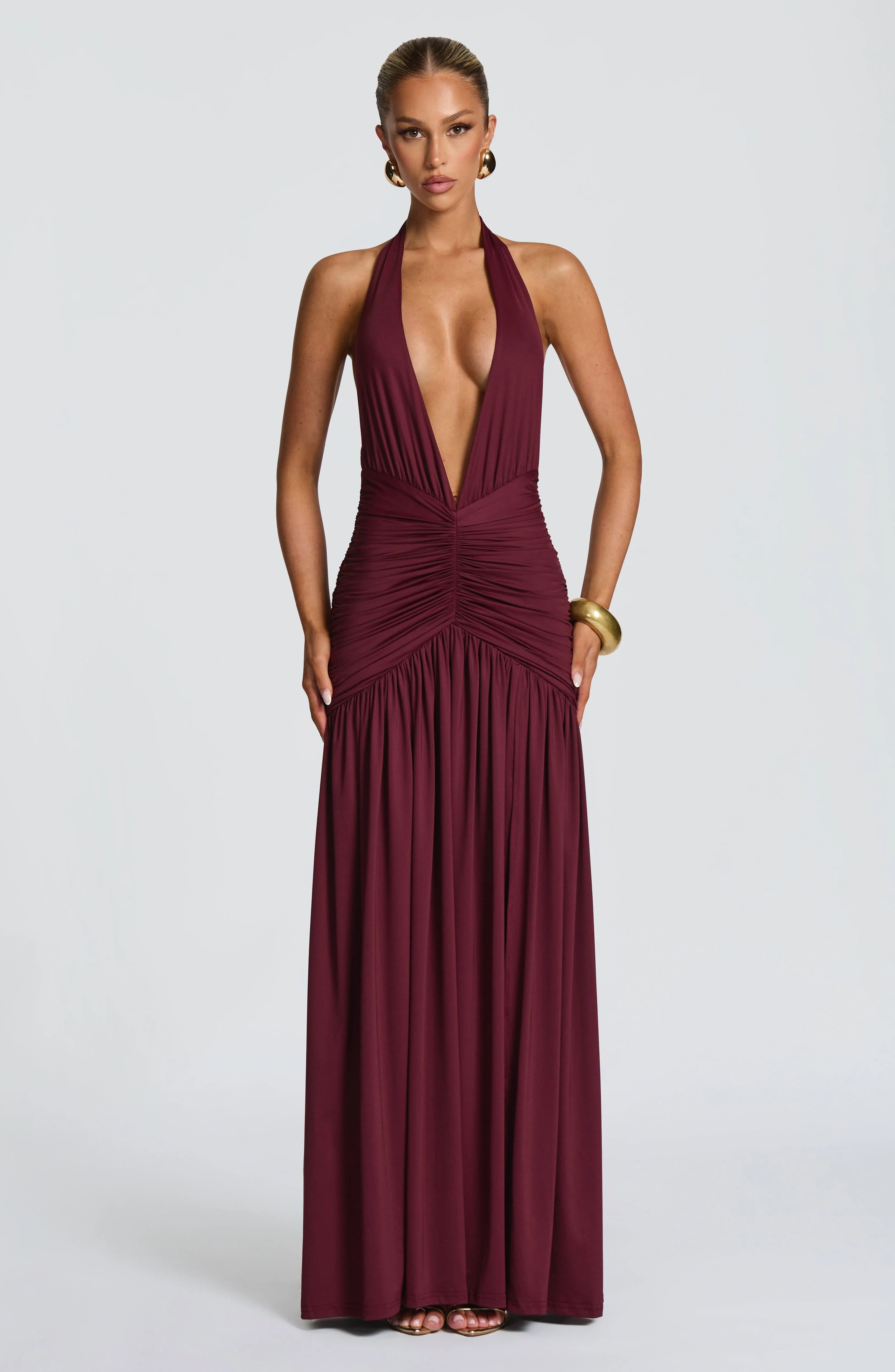 Melania Maxi Dress - Cherry Lacquer - Image 2