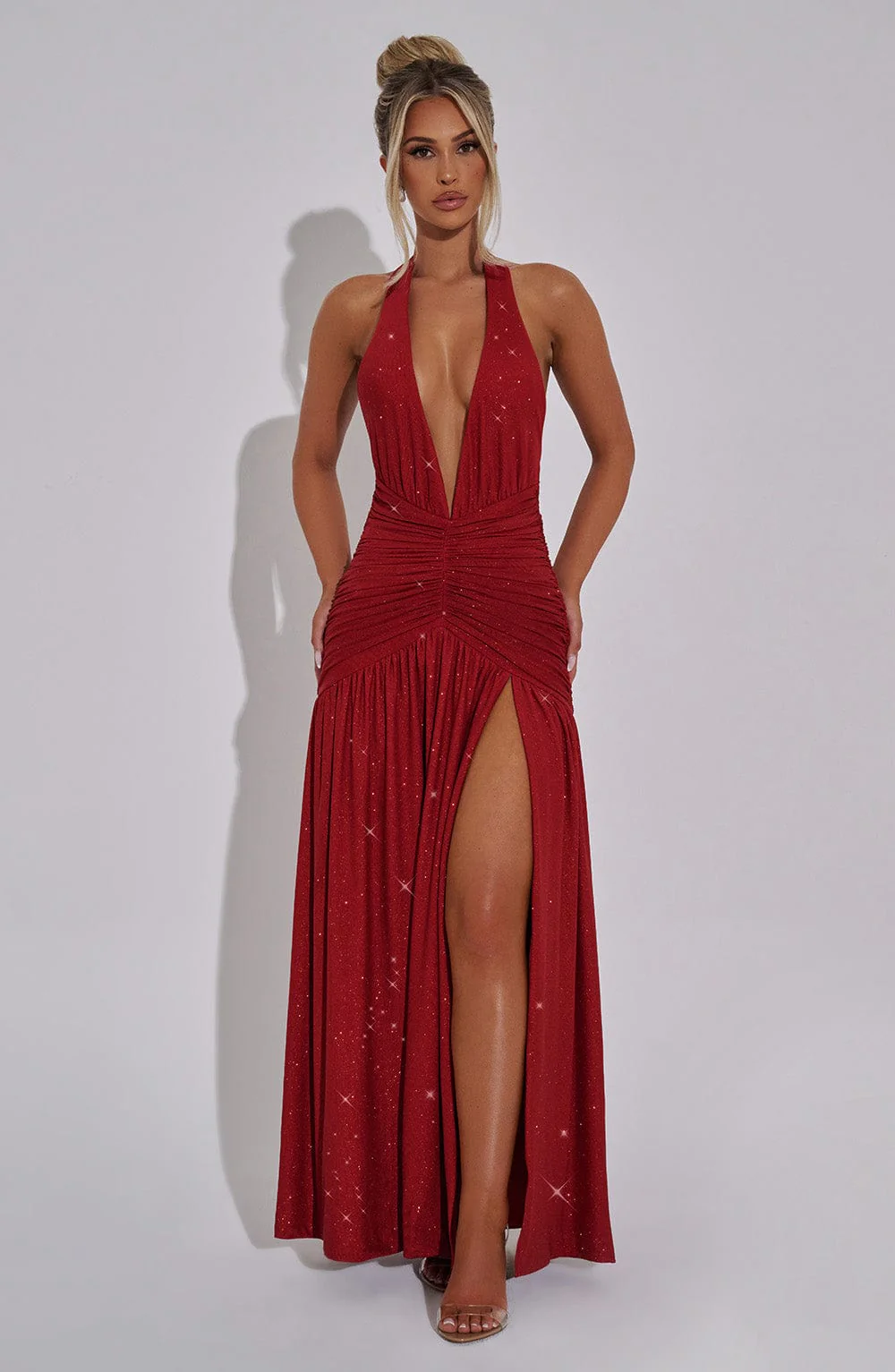 Melania Maxi Dress - Red Sparkle - Image 9