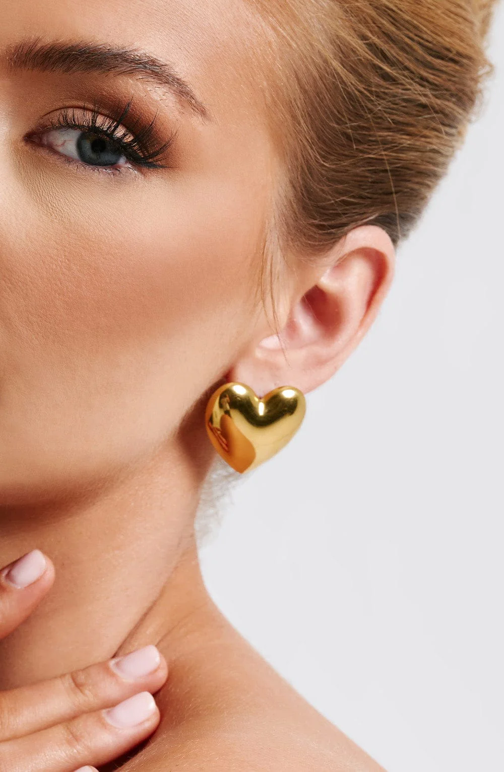 Milan Heart Earrings - Gold - Image 2