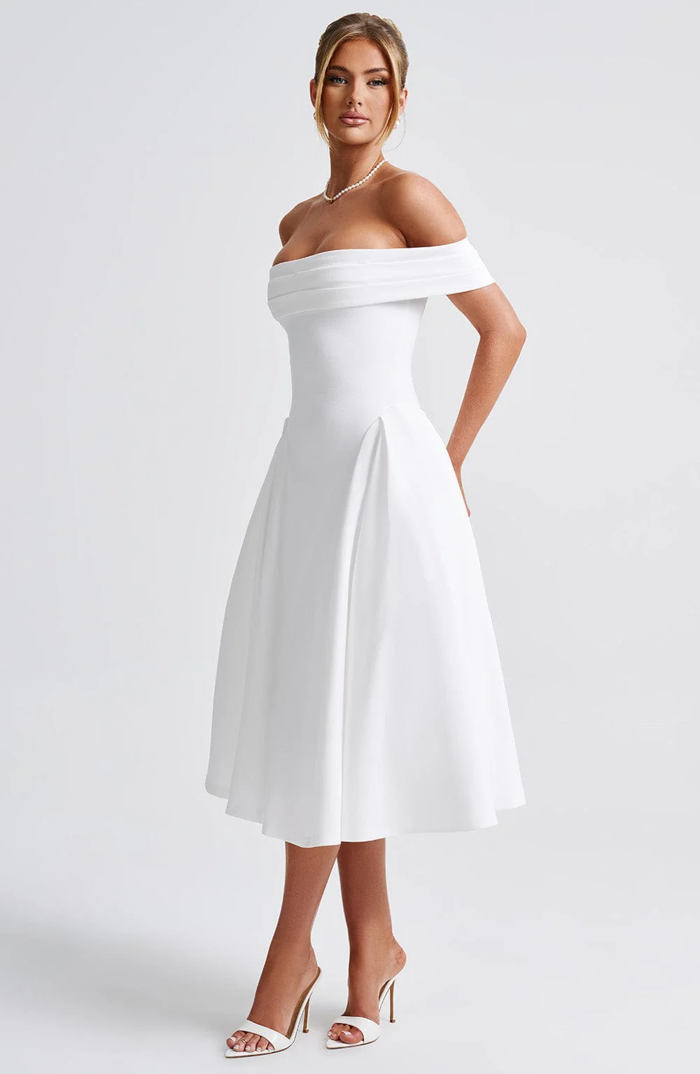 Miranda Midi Dress - Ivory - Image 10