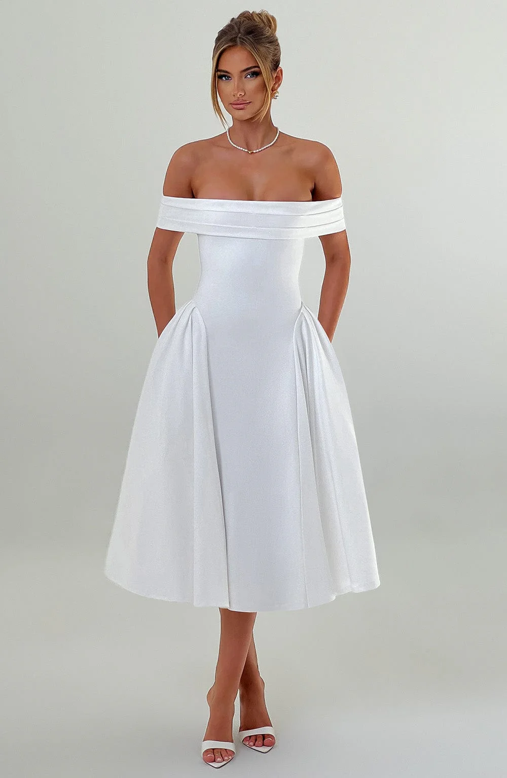 Miranda Midi Dress - Ivory - Image 7