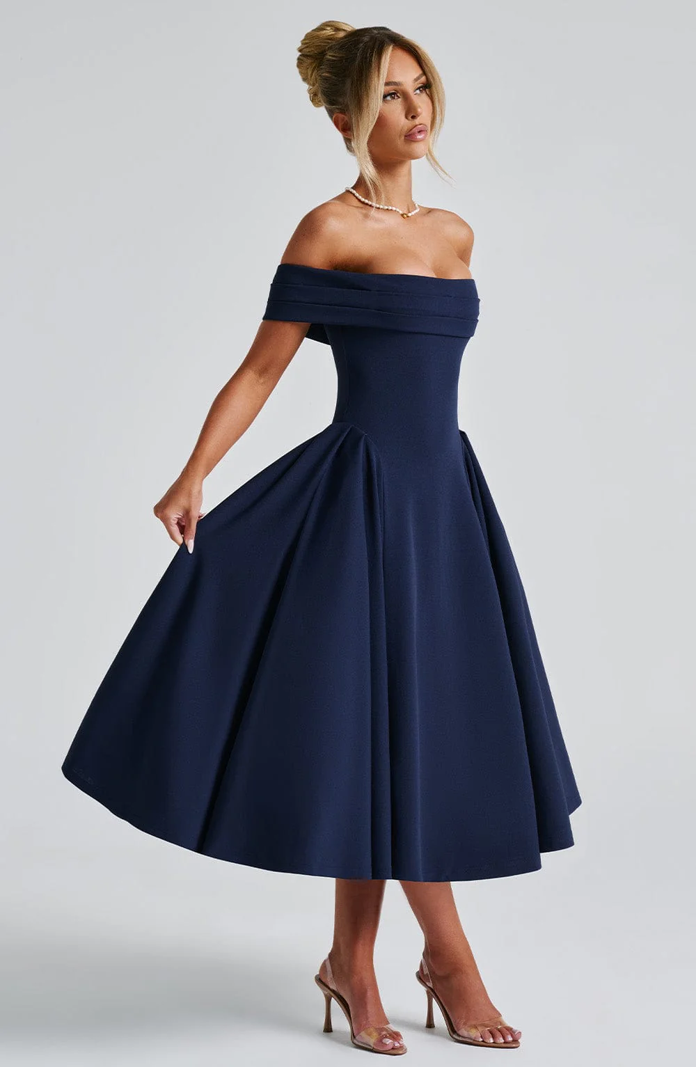 Miranda Midi Dress - Navy - Image 4