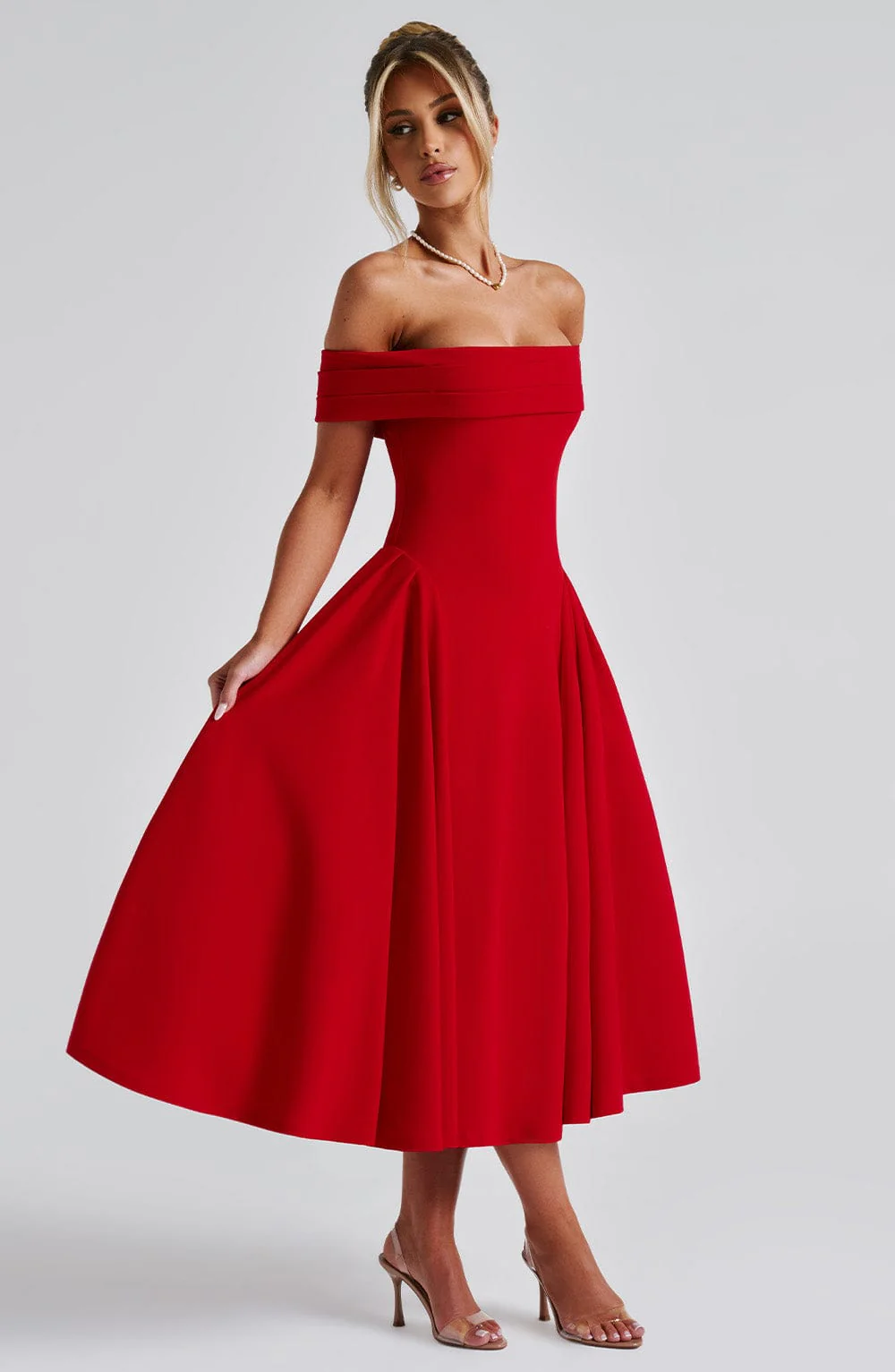 Miranda Midi Dress - Red - Image 3