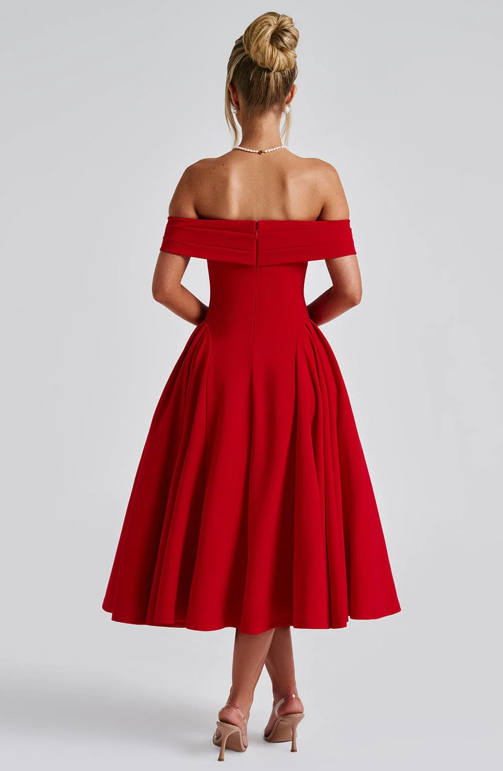Miranda Midi Dress - Red - Image 5